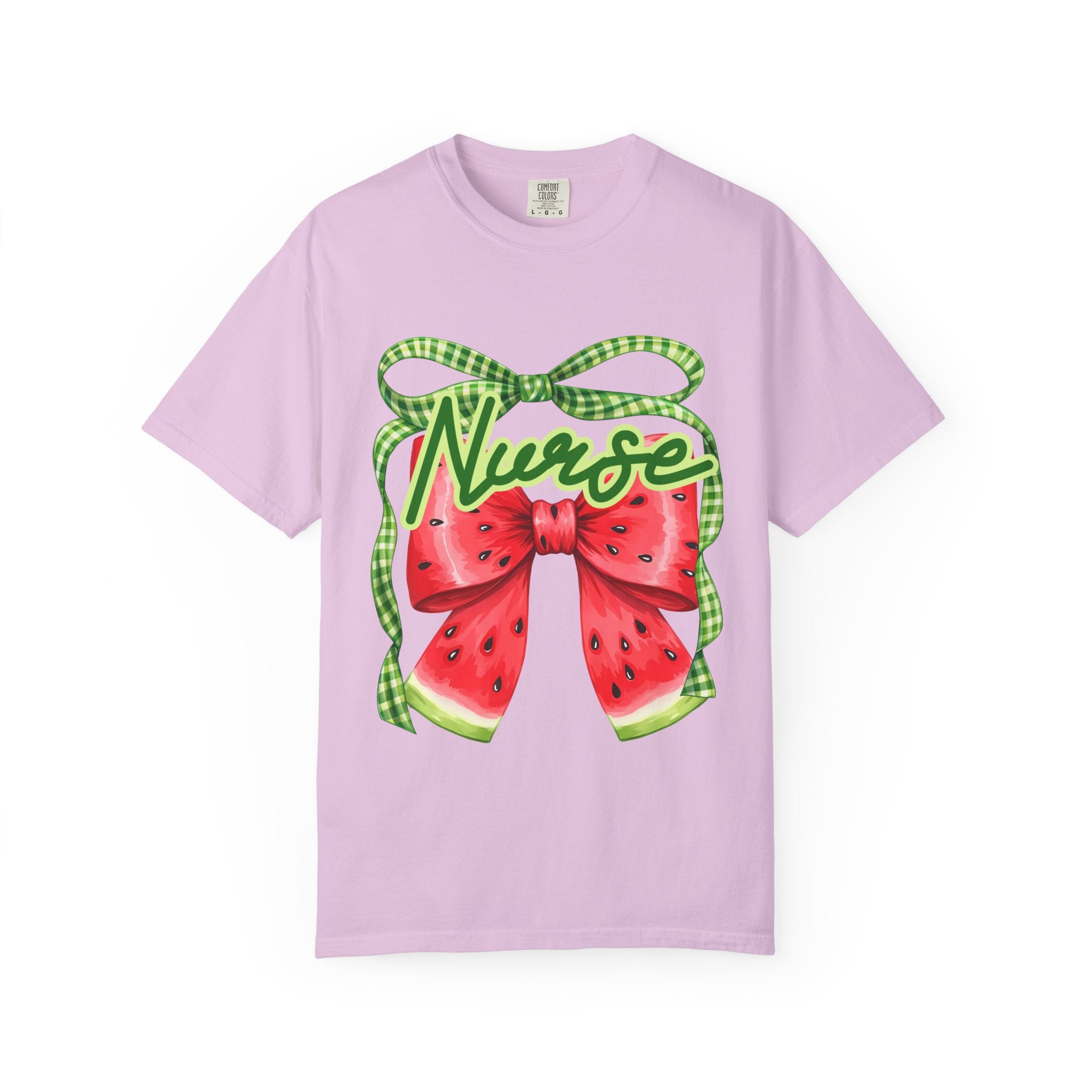 Nurse Watermelon Bow T-Shirt — Cute Summer Nurse Gift