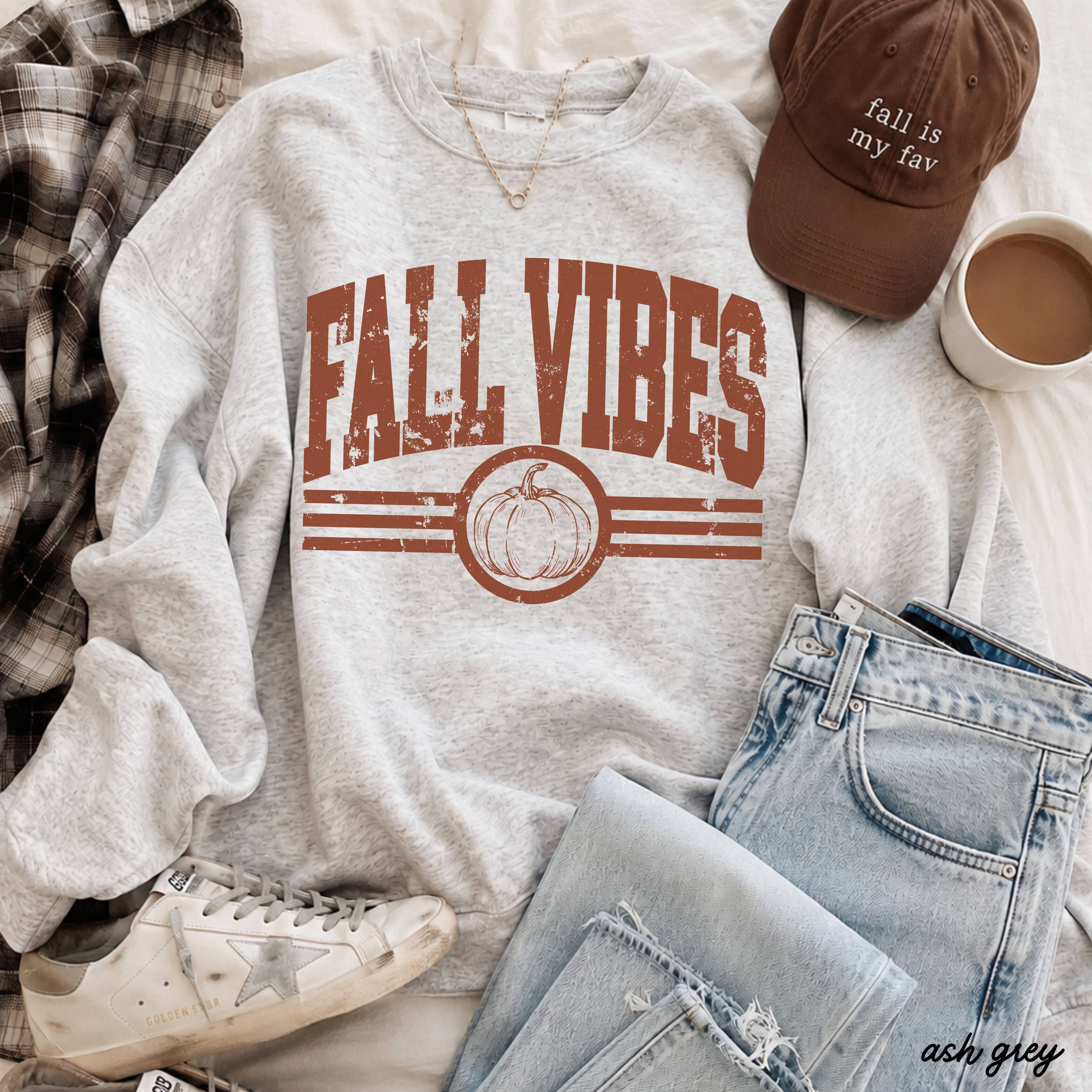 Fall Vibes Sweatshirt / Heather Charcoal Only