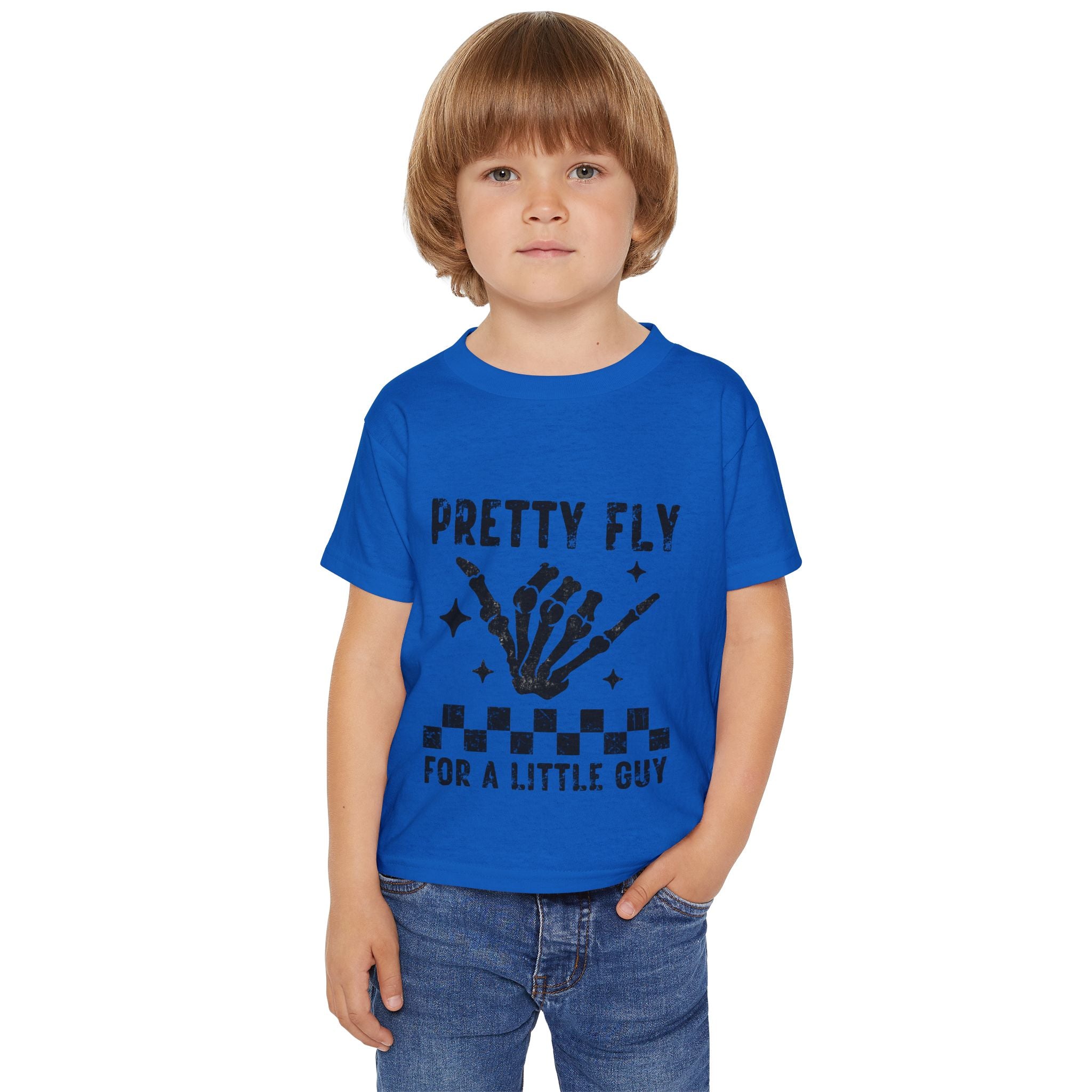 Toddler T-Shirt — "Pretty Fly for a Little Guy" Skeleton Hand Graphic