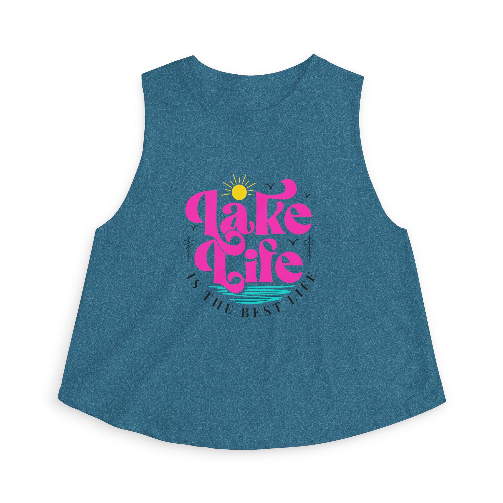 Lake Life Crop Top — "Lake Life is the Best Life" Retro Graphic