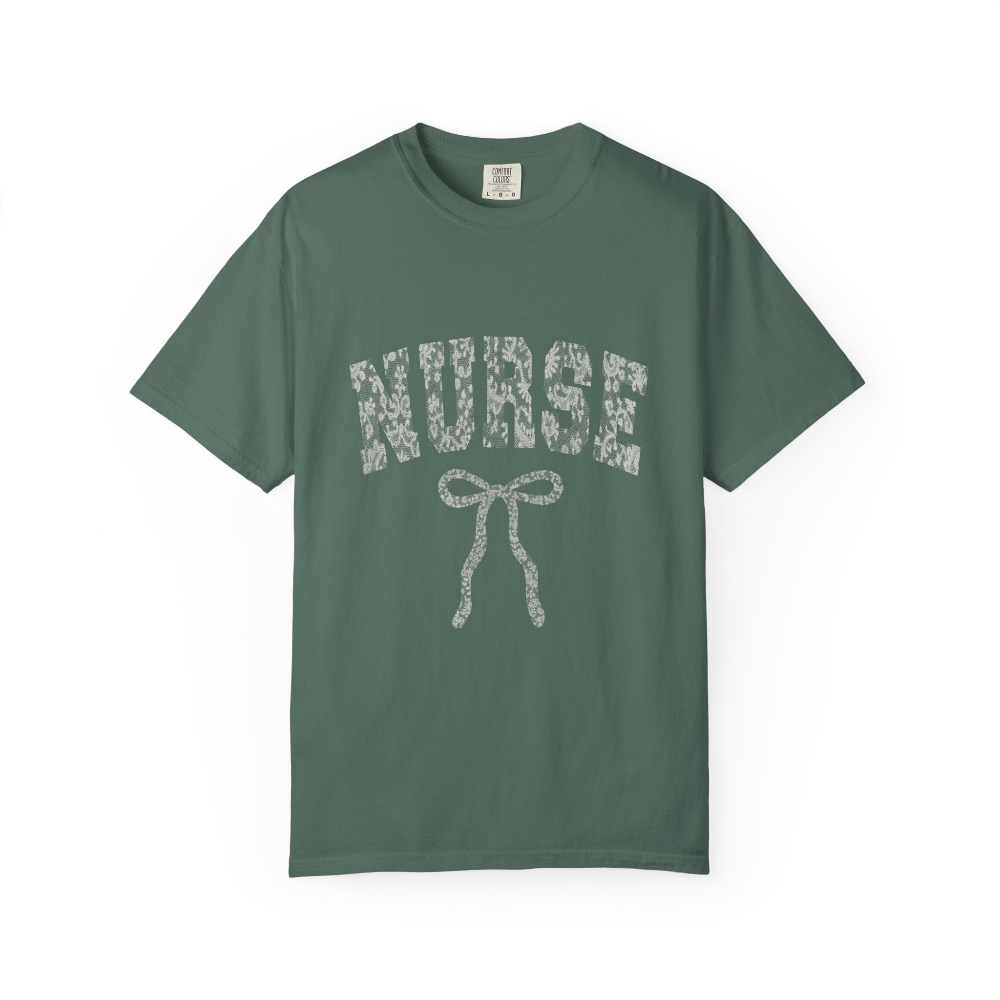 Nurse Ribbon T-Shirt — Subtle Floral 'NURSE' Gift Tee