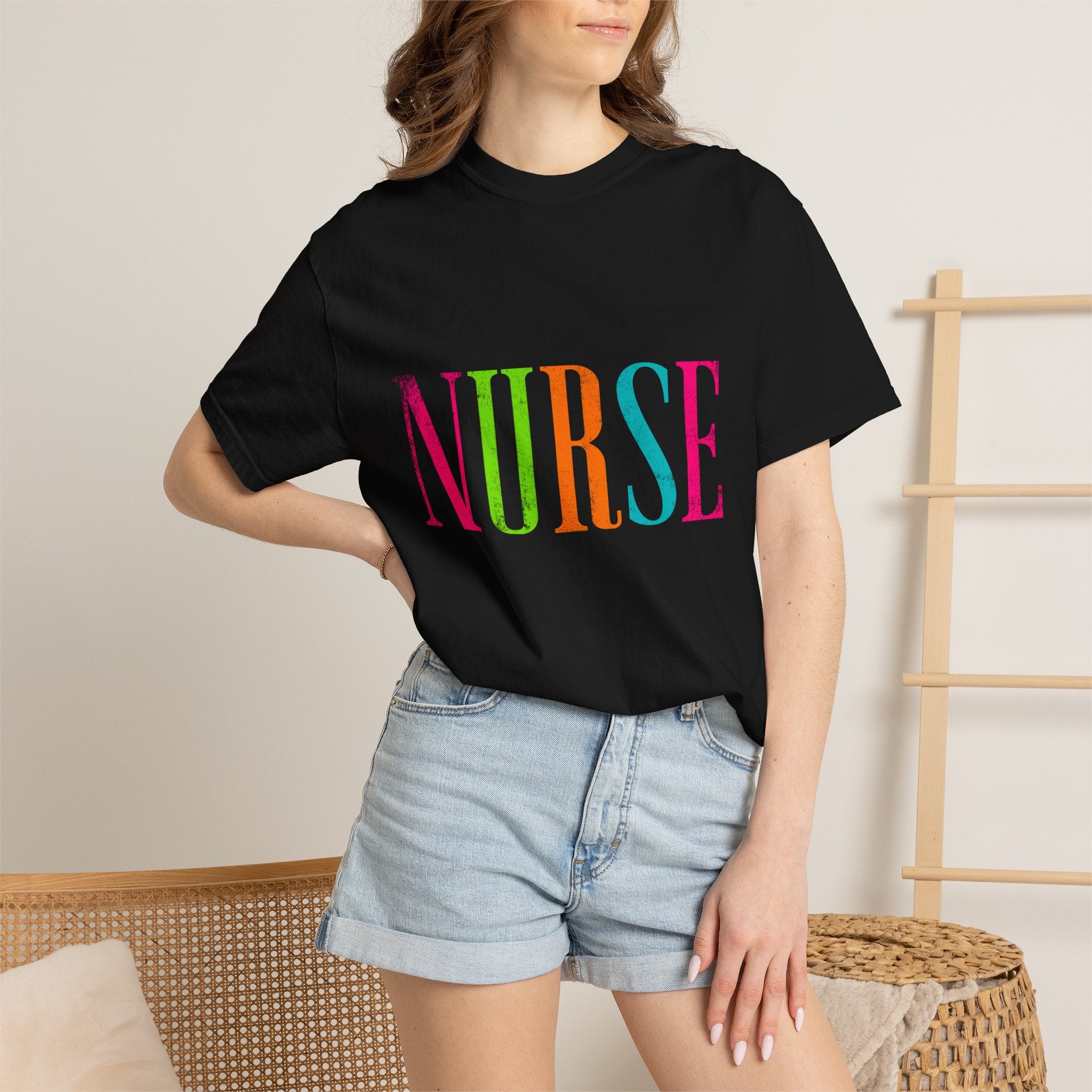 NURSE Colorblock Tee — Bright Multicolor Nurse T-Shirt for Healthcare Heroes