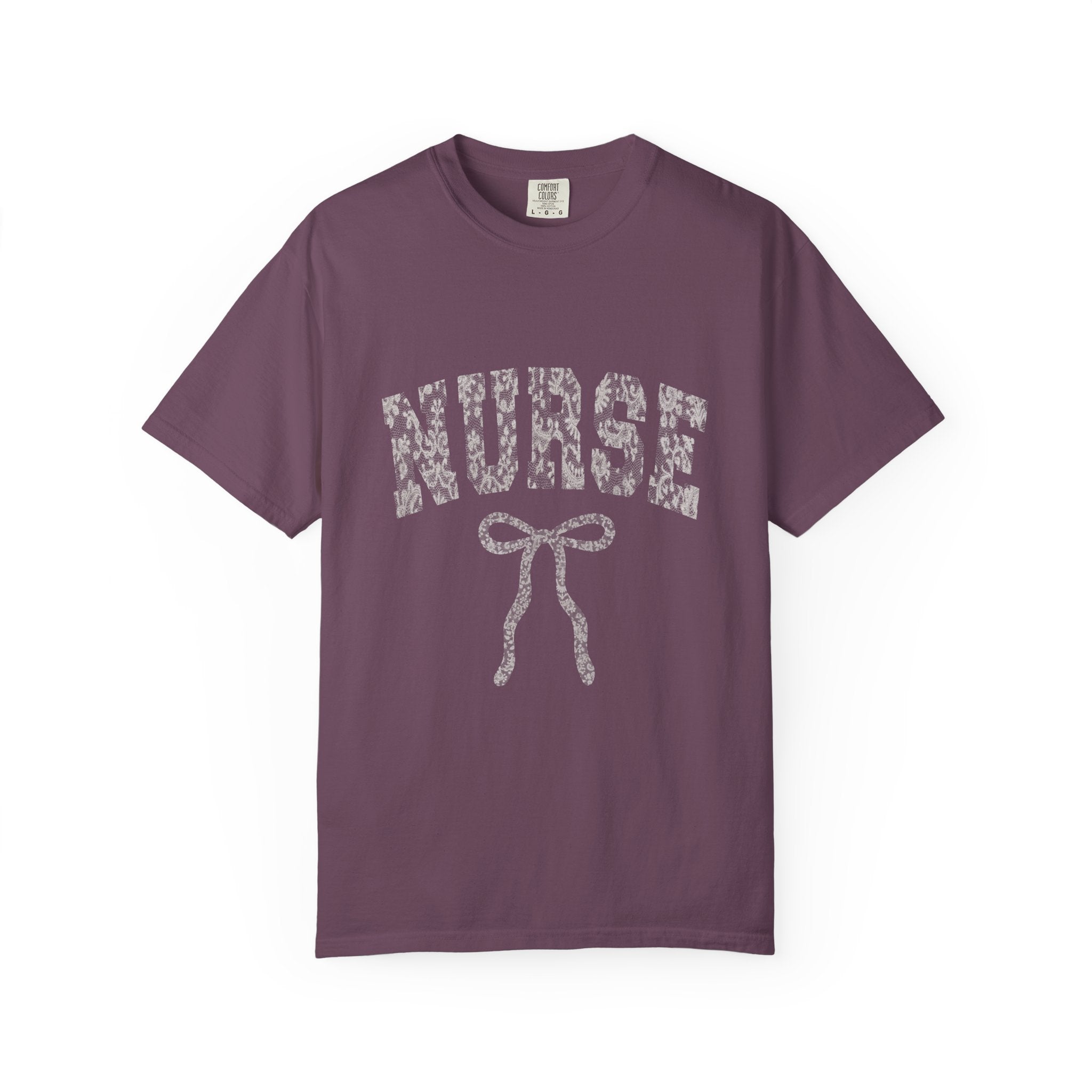 Nurse Ribbon T-Shirt — Subtle Floral 'NURSE' Gift Tee