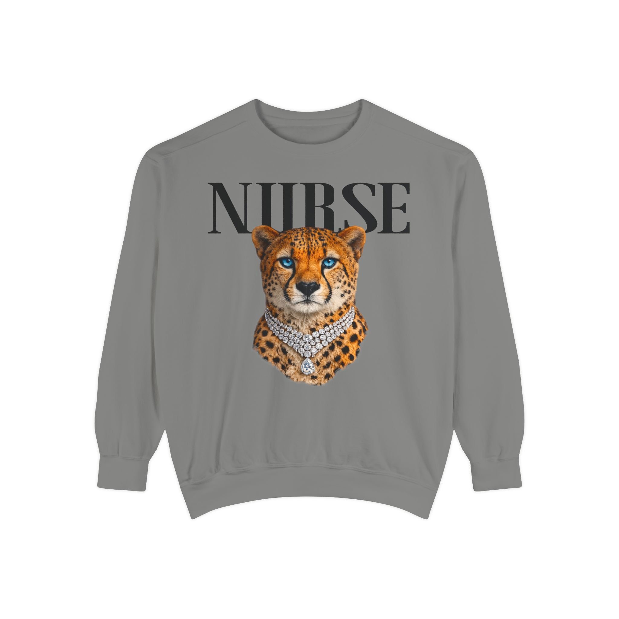 Nurse Cheetah Crewneck Sweatshirt — Fierce Nursing Pride Pullover