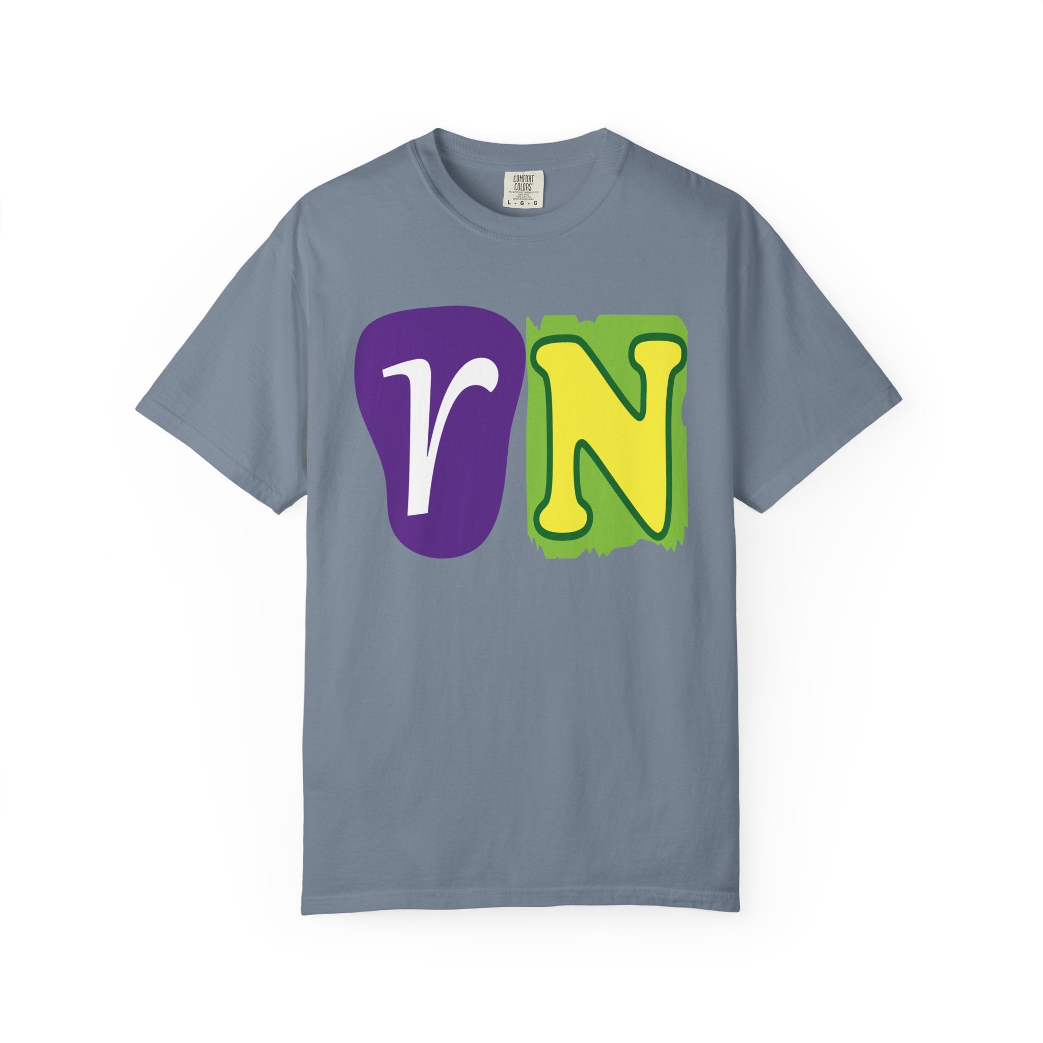 RN Block Letter T-Shirt — Playful Color-Block Initial Tee