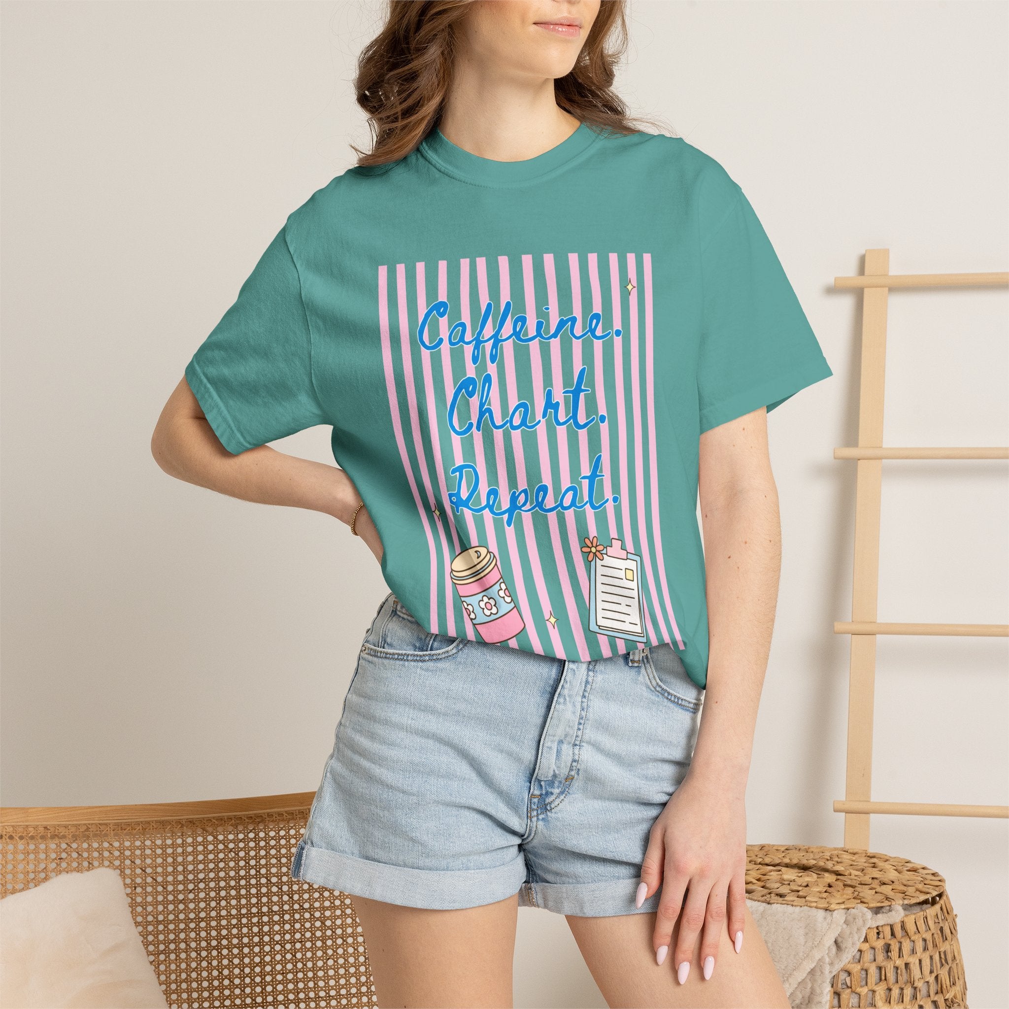 Caffeine. Chart. Repeat. T-Shirt
