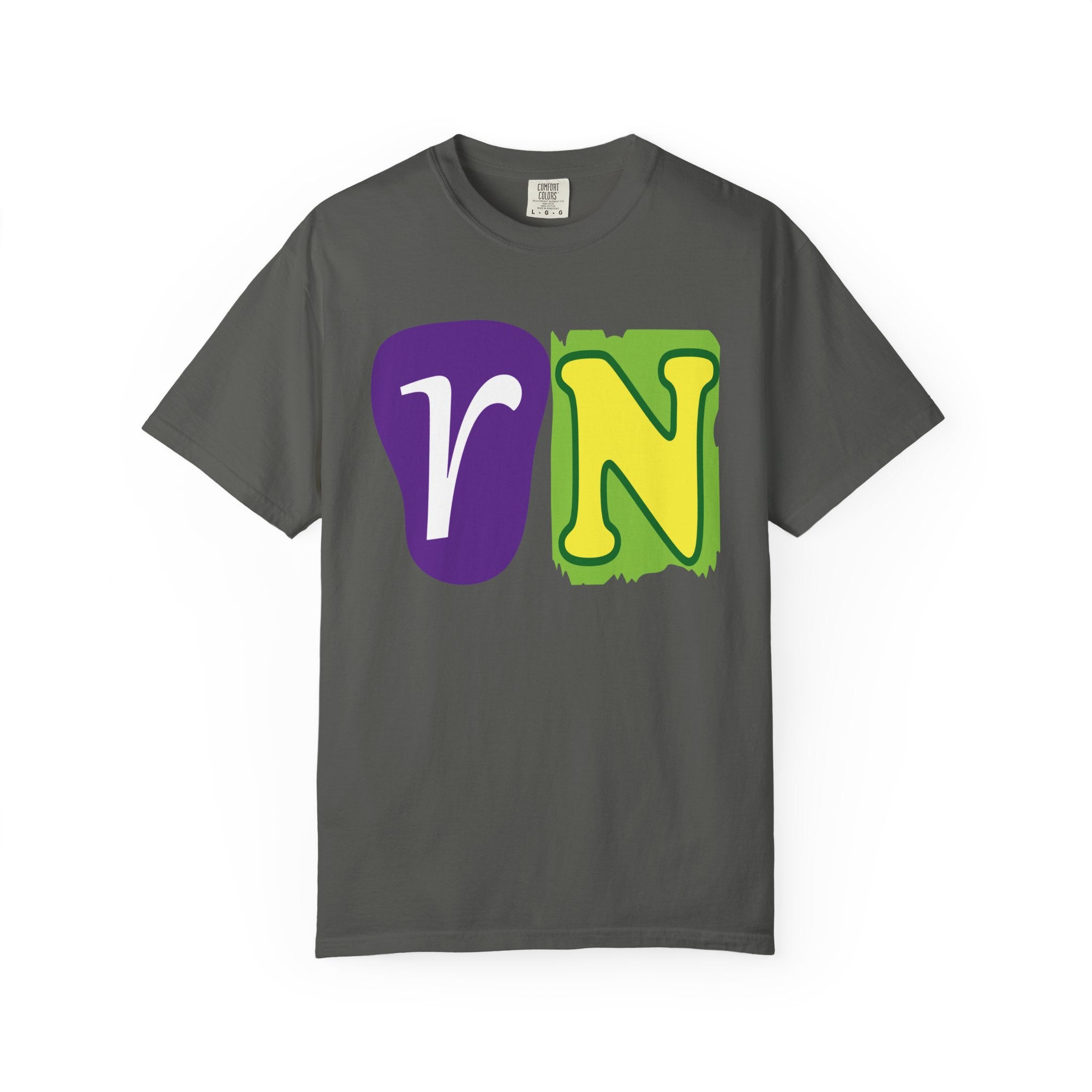 RN Block Letter T-Shirt — Playful Color-Block Initial Tee