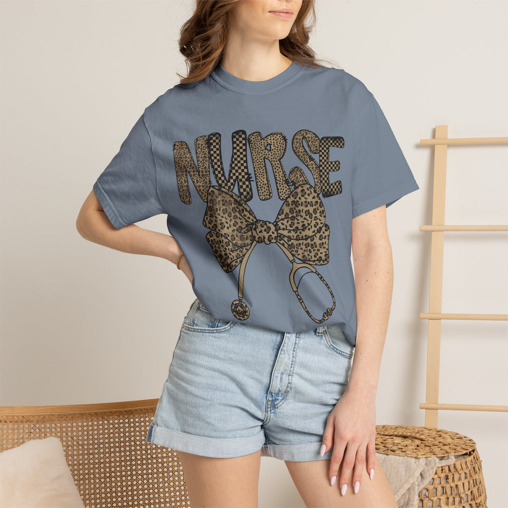 Nurse Leopard Print Stethoscope T-Shirt