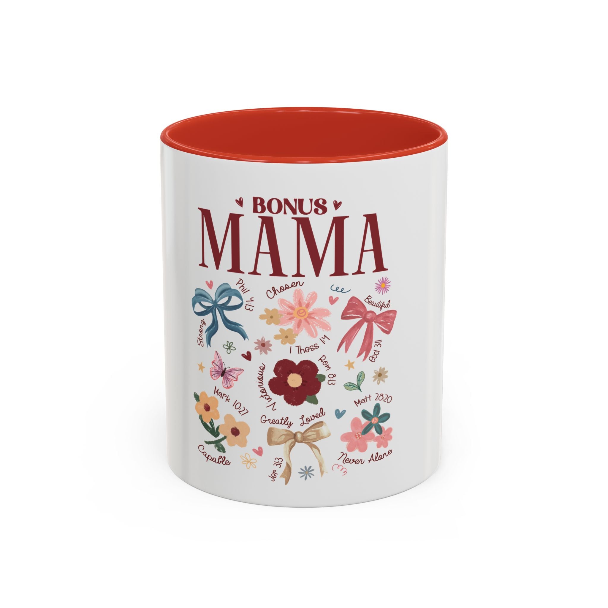 Bonus Mama Floral Coffee Mug – 11/15oz Accent Mug, Gift for Stepmom or Bonus Mom