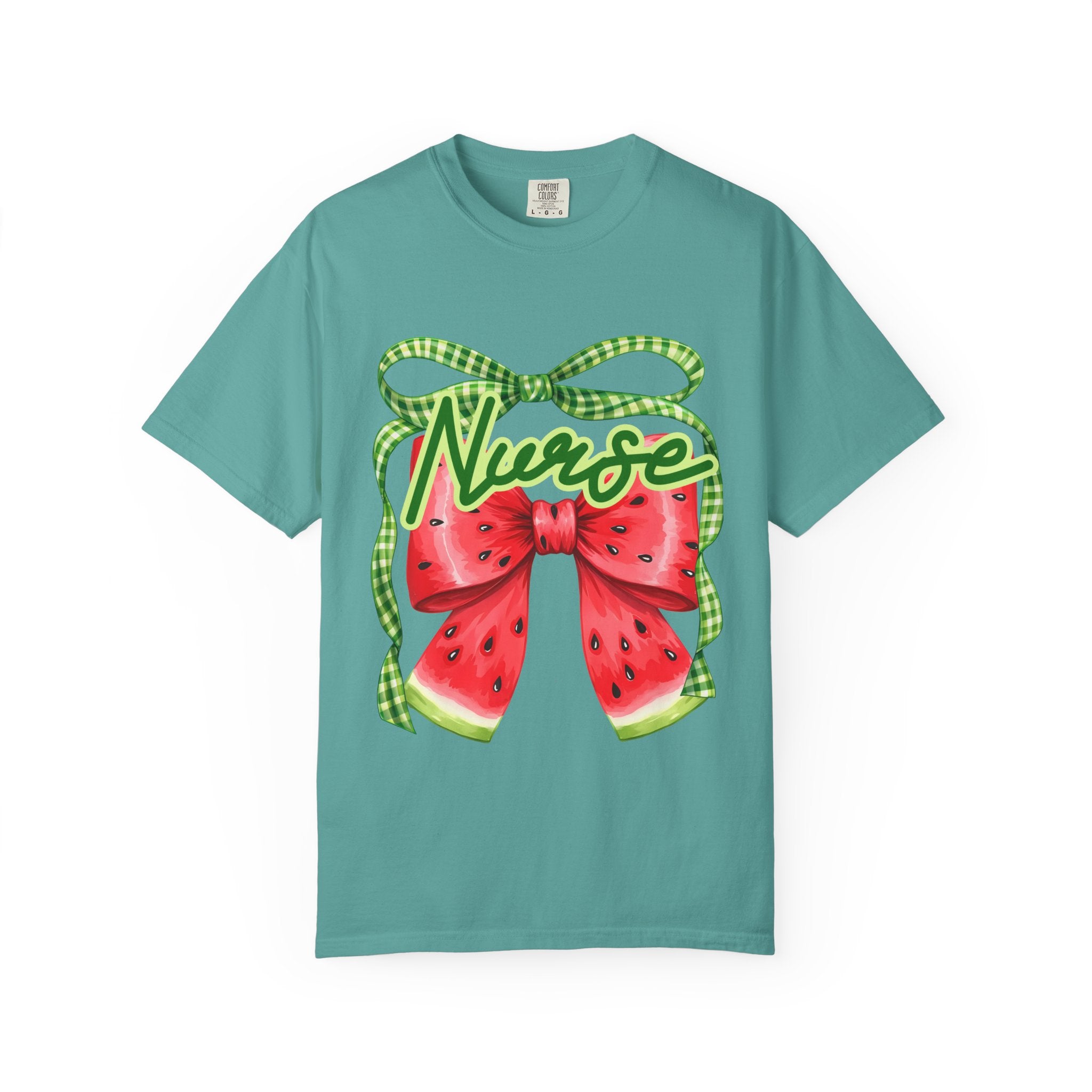 Nurse Watermelon Bow T-Shirt — Cute Summer Nurse Gift
