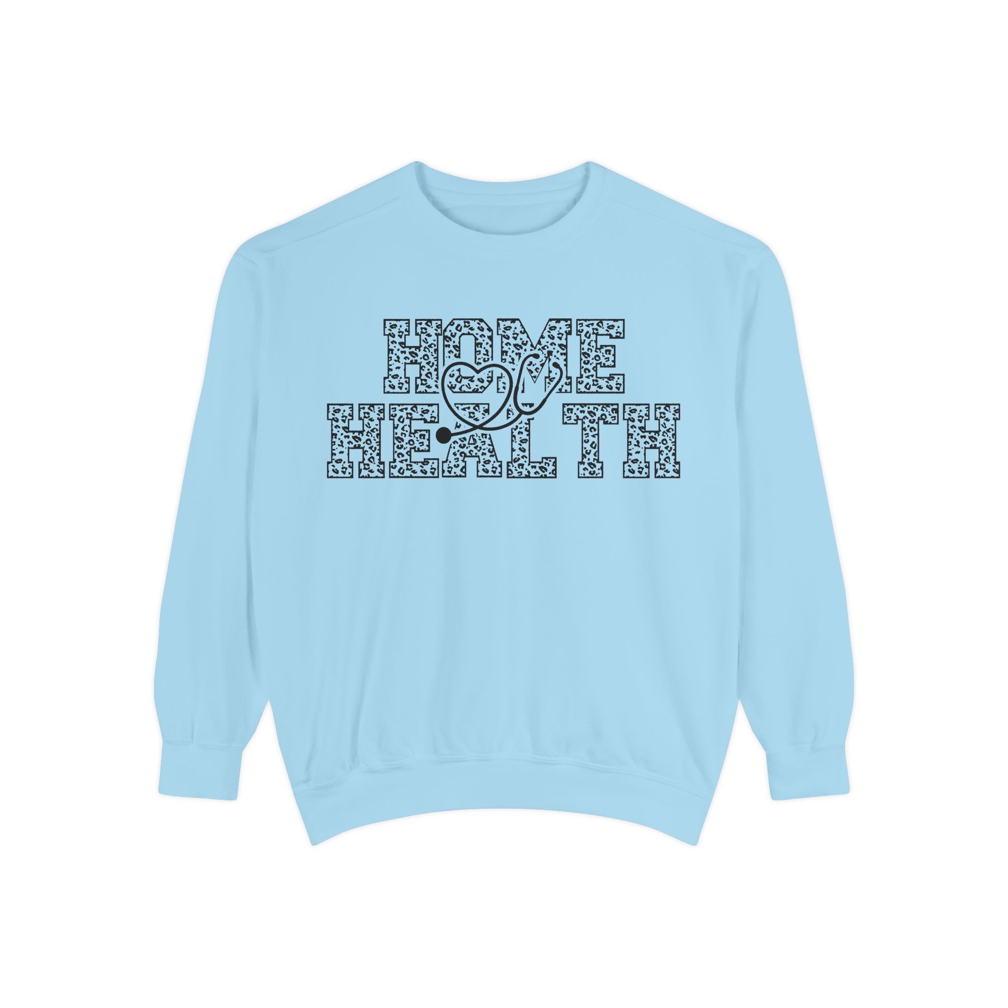 Home Health Crewneck Sweatshirt — Nurse & Caregiver Heart Stethoscope Design