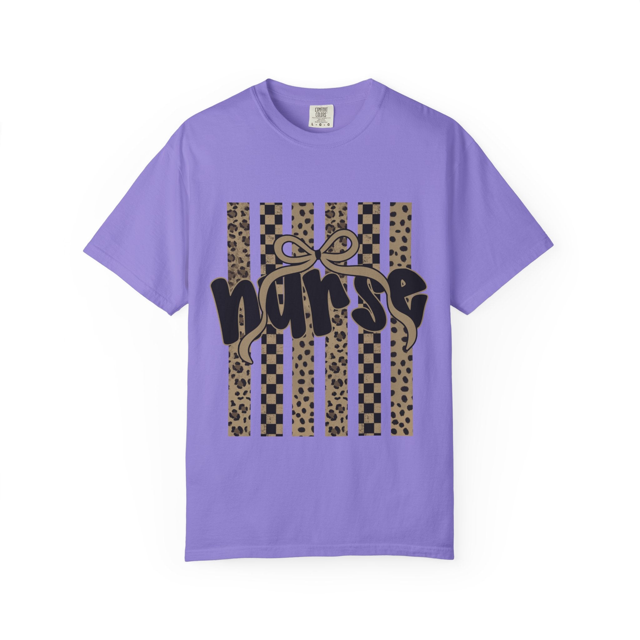 Nurse Leopard Stripes Graphic T-Shirt