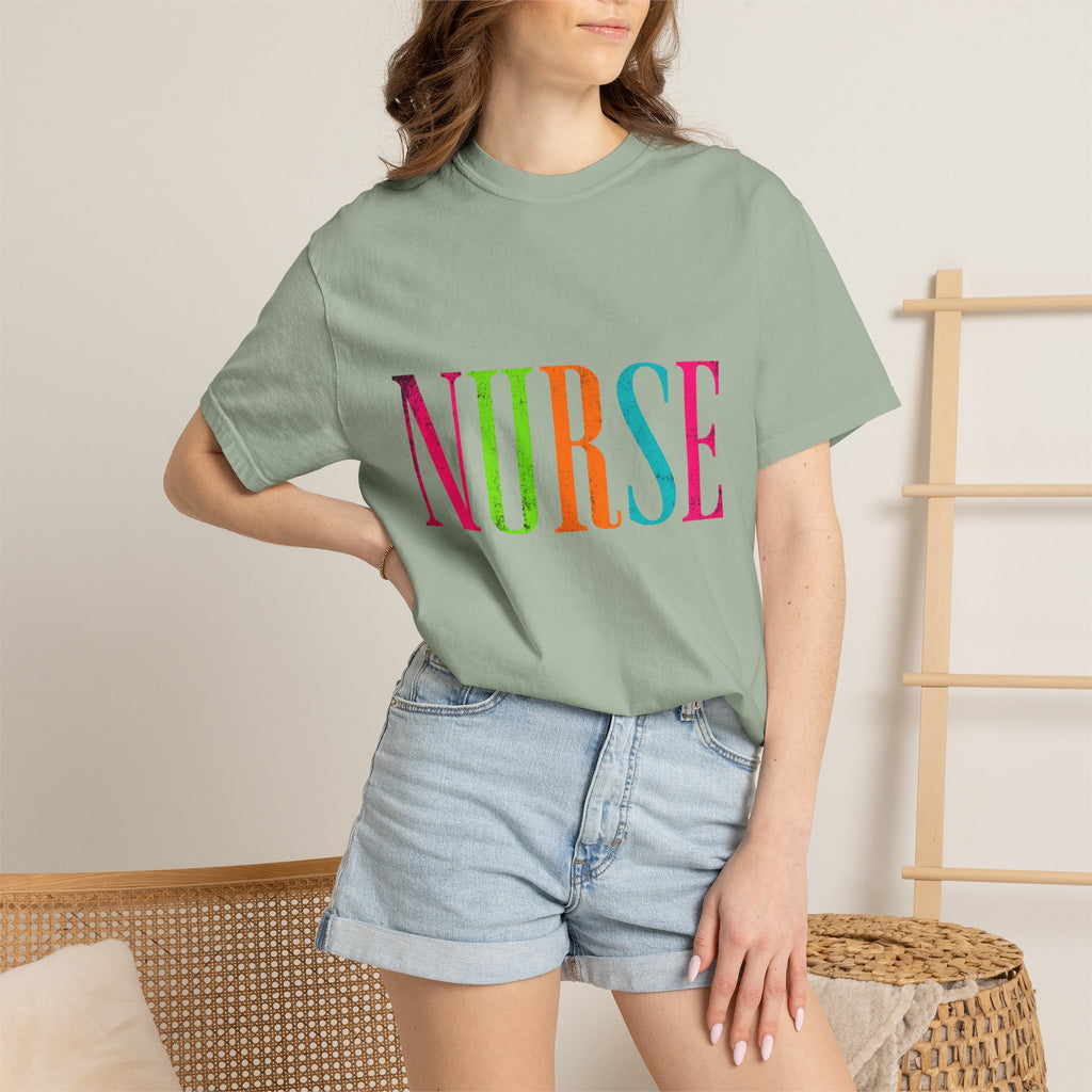 NURSE Colorblock Tee — Bright Multicolor Nurse T-Shirt for Healthcare Heroes