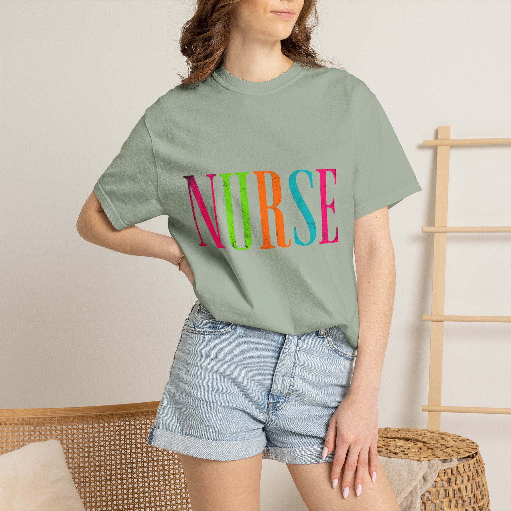 NURSE Colorblock Tee — Bright Multicolor Nurse T-Shirt for Healthcare Heroes