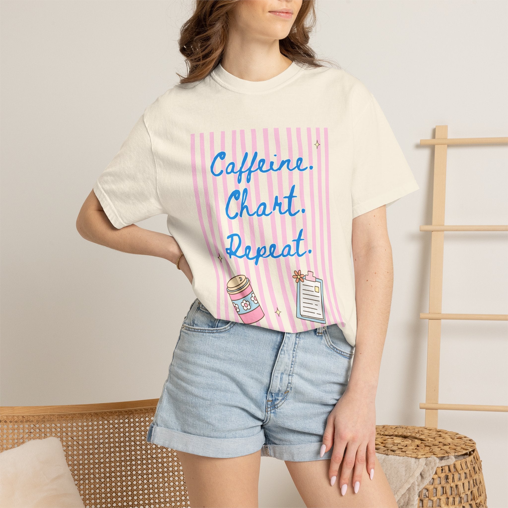 Caffeine. Chart. Repeat. T-Shirt