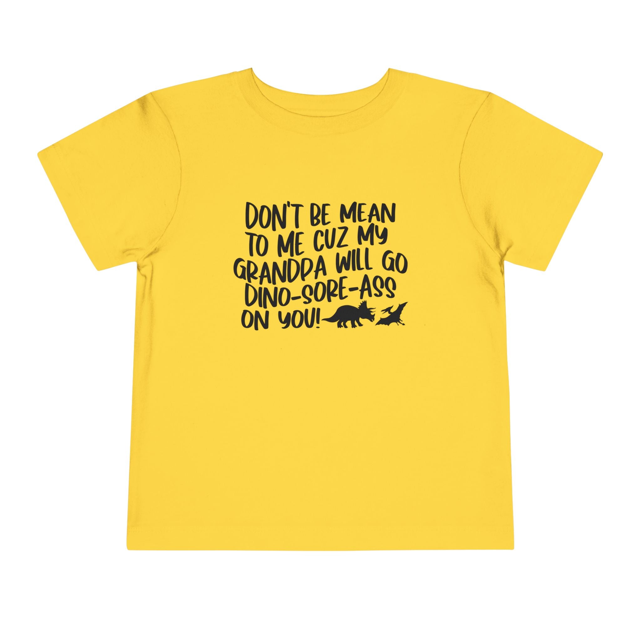 Toddler Tee - "Don't Be Mean to Me Cuz My Grandpa Will Go Dino-sore-ass on You"