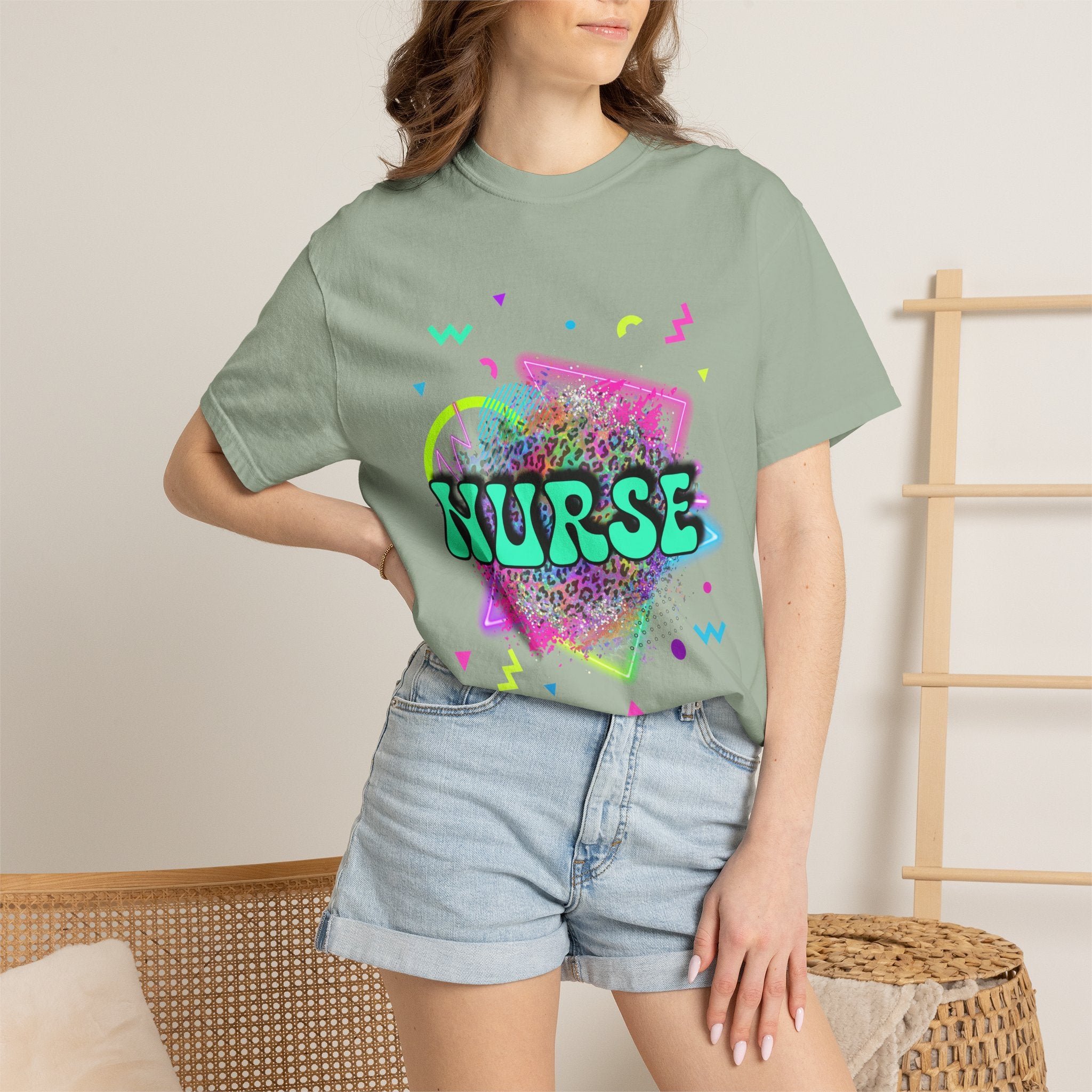 Nurse Retro Neon Graphic T-Shirt