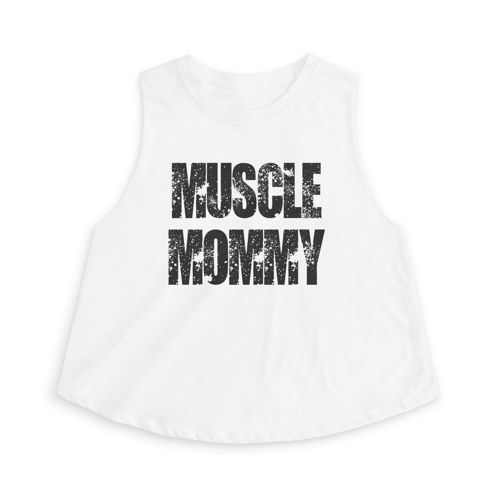 Muscle Mommy Crop Top — Distressed Fitness Mom Gym Tank