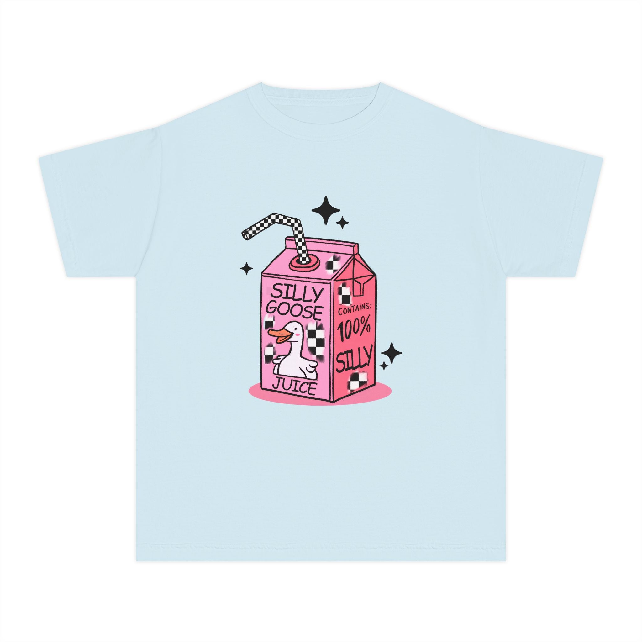Youth Tee — 'Silly Goose Juice' Pink Milk Carton Kids Shirt