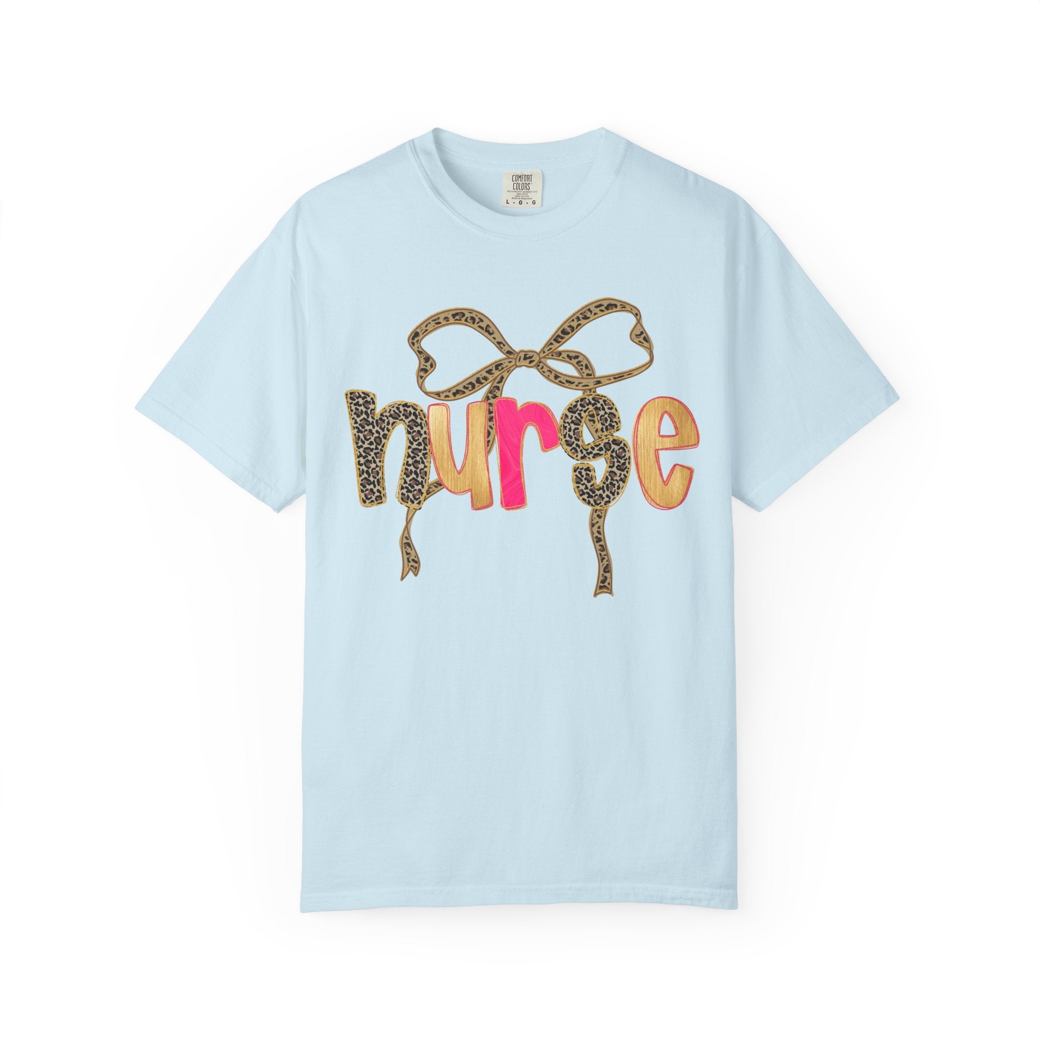 Nurse Leopard Bow T-Shirt — Cute Colorful Nurse Tee