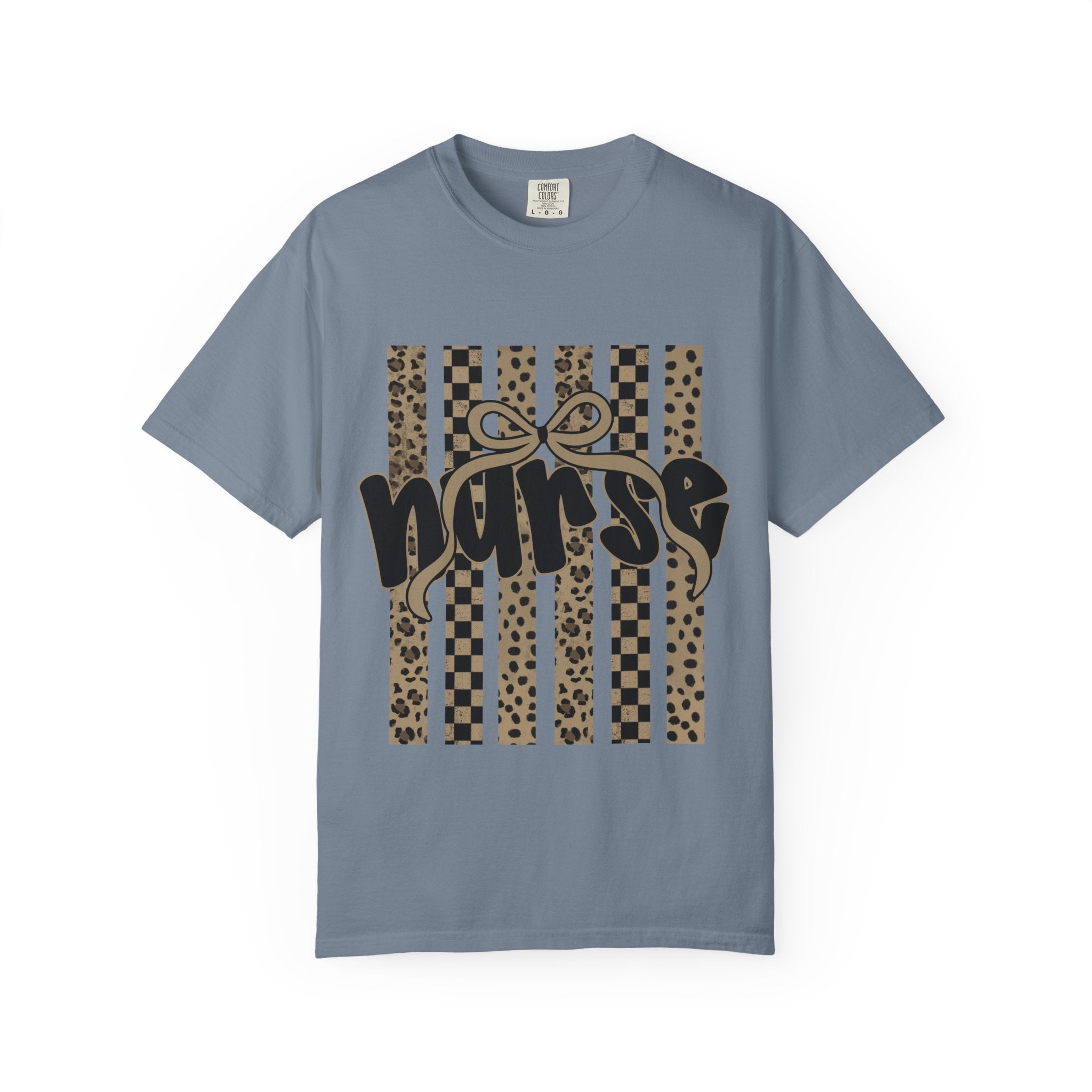Nurse Leopard Stripes Graphic T-Shirt