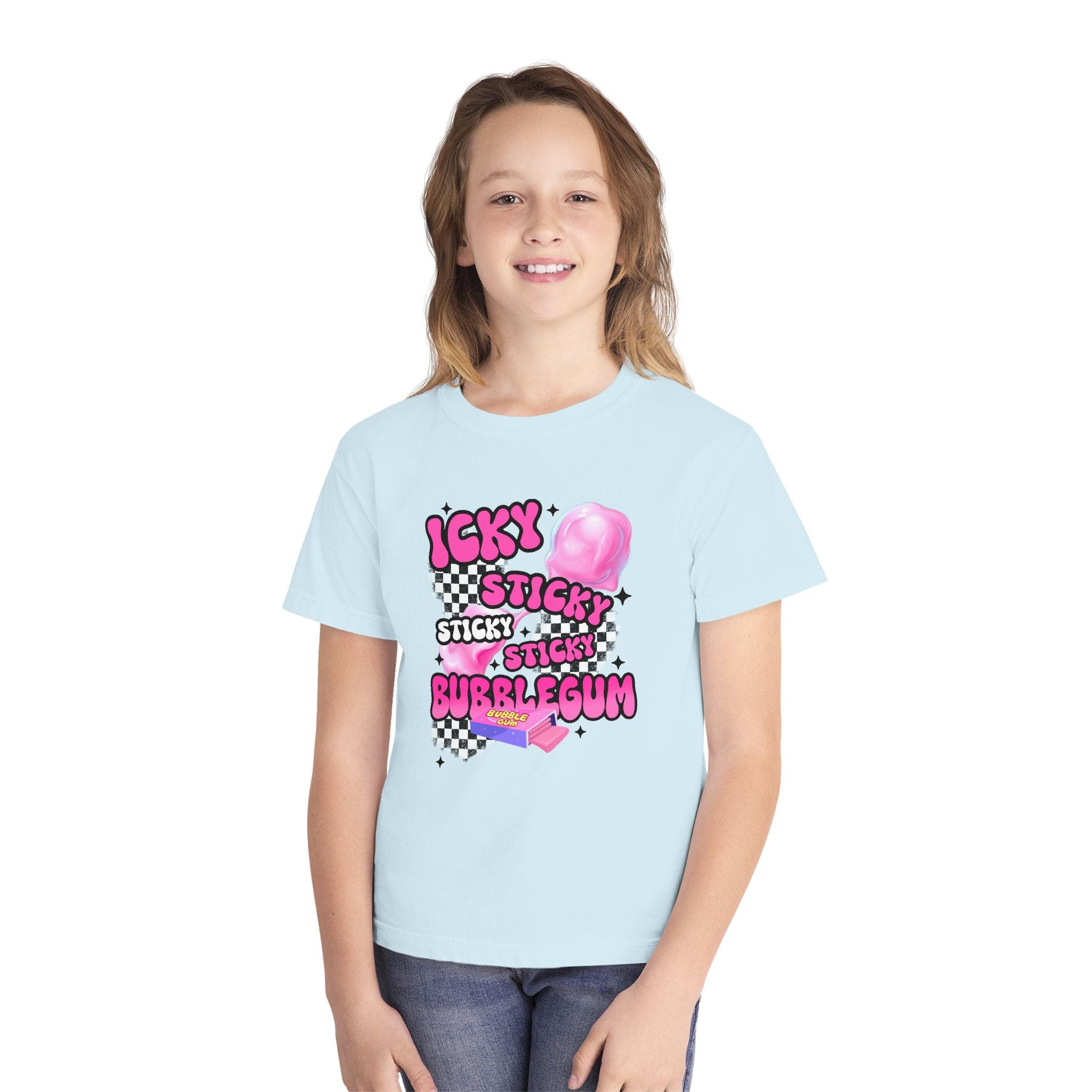 Youth Bubblegum Tee — "Icky Sticky Bubblegum" Graphic Shirt