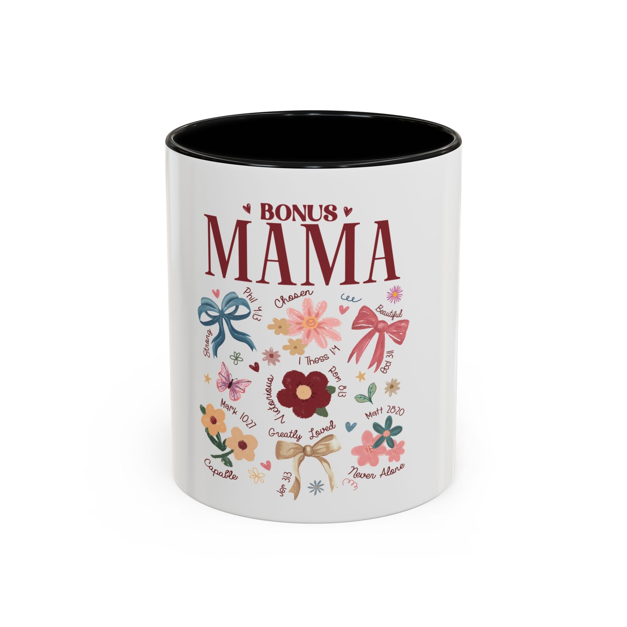 Bonus Mama Floral Coffee Mug – 11/15oz Accent Mug, Gift for Stepmom or Bonus Mom