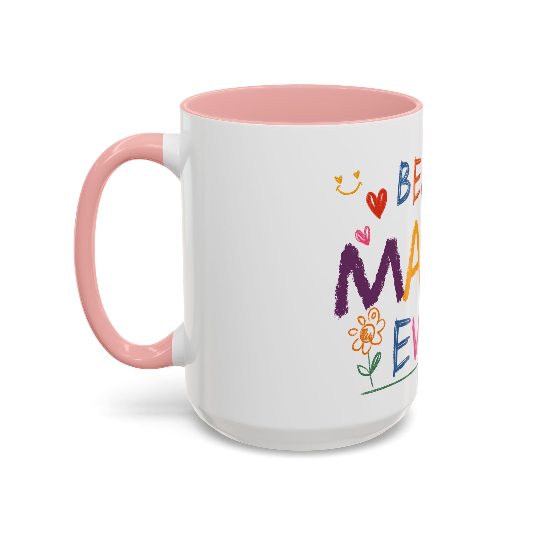 Best Mama Ever Accent Coffee Mug — Colorful Handwritten Mother’s Day Gift (11/15oz)