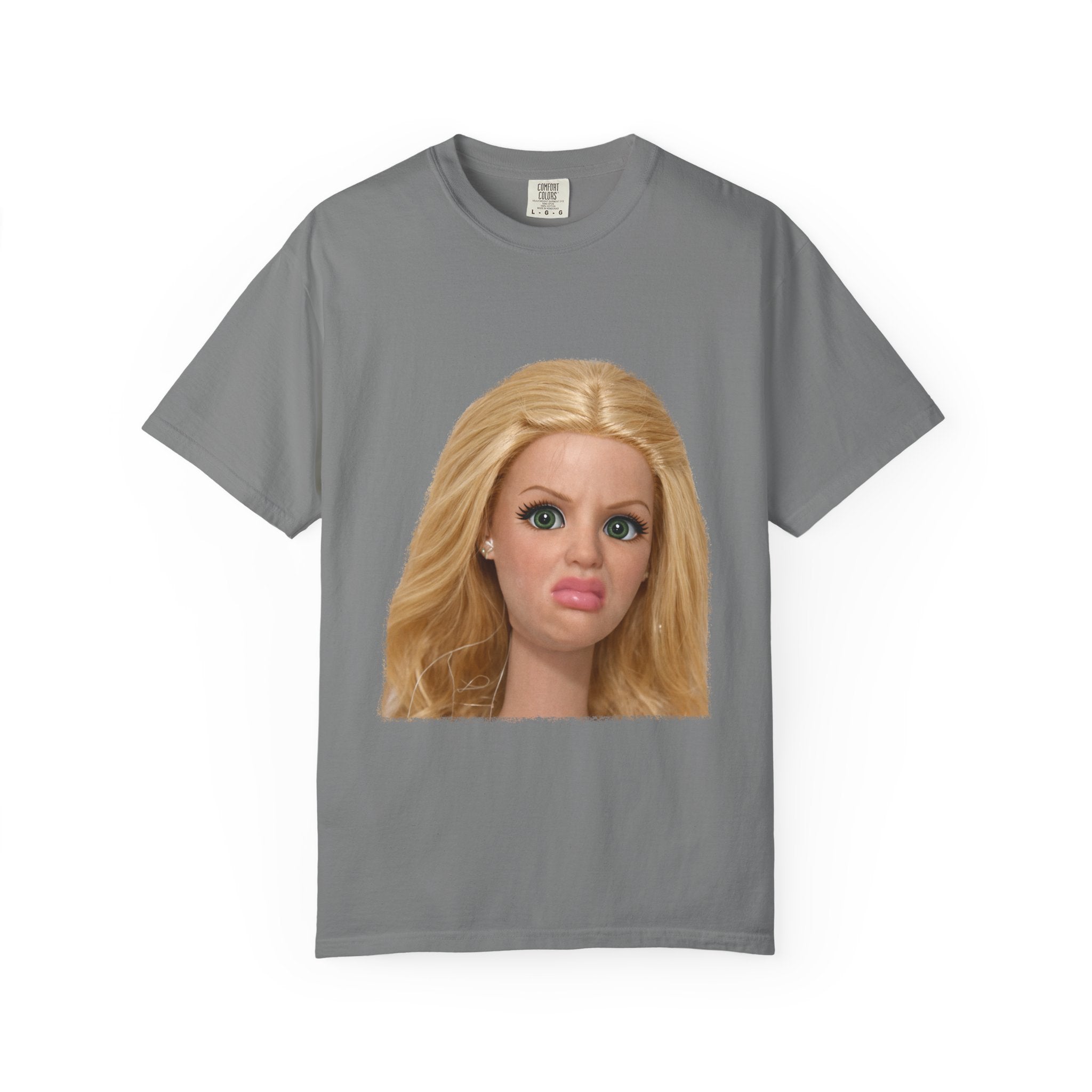Funny Barbie Face Tee — Sassy Doll Expression Graphic T-Shirt