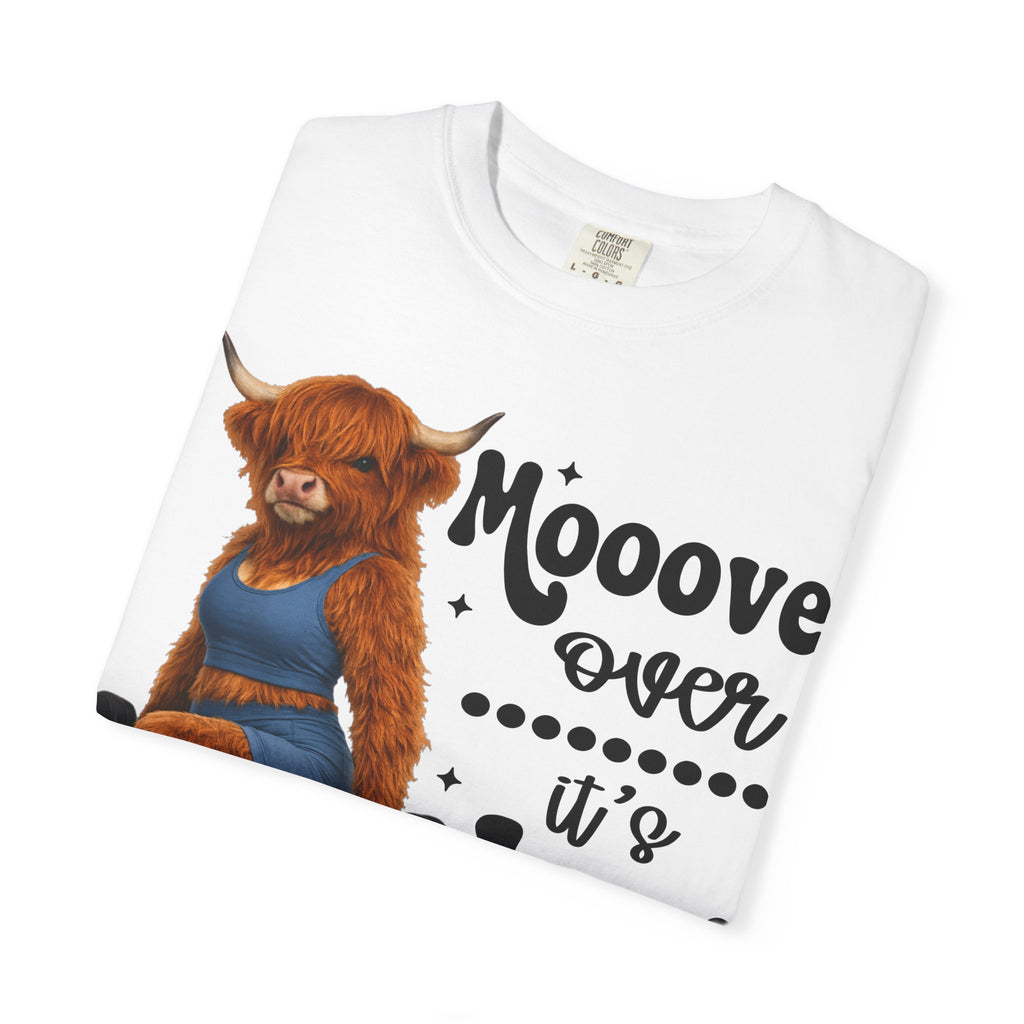 Leg Day Cow Graphic T-Shirt — "Mooove Over It's Leg Day" Funny Gym Tee