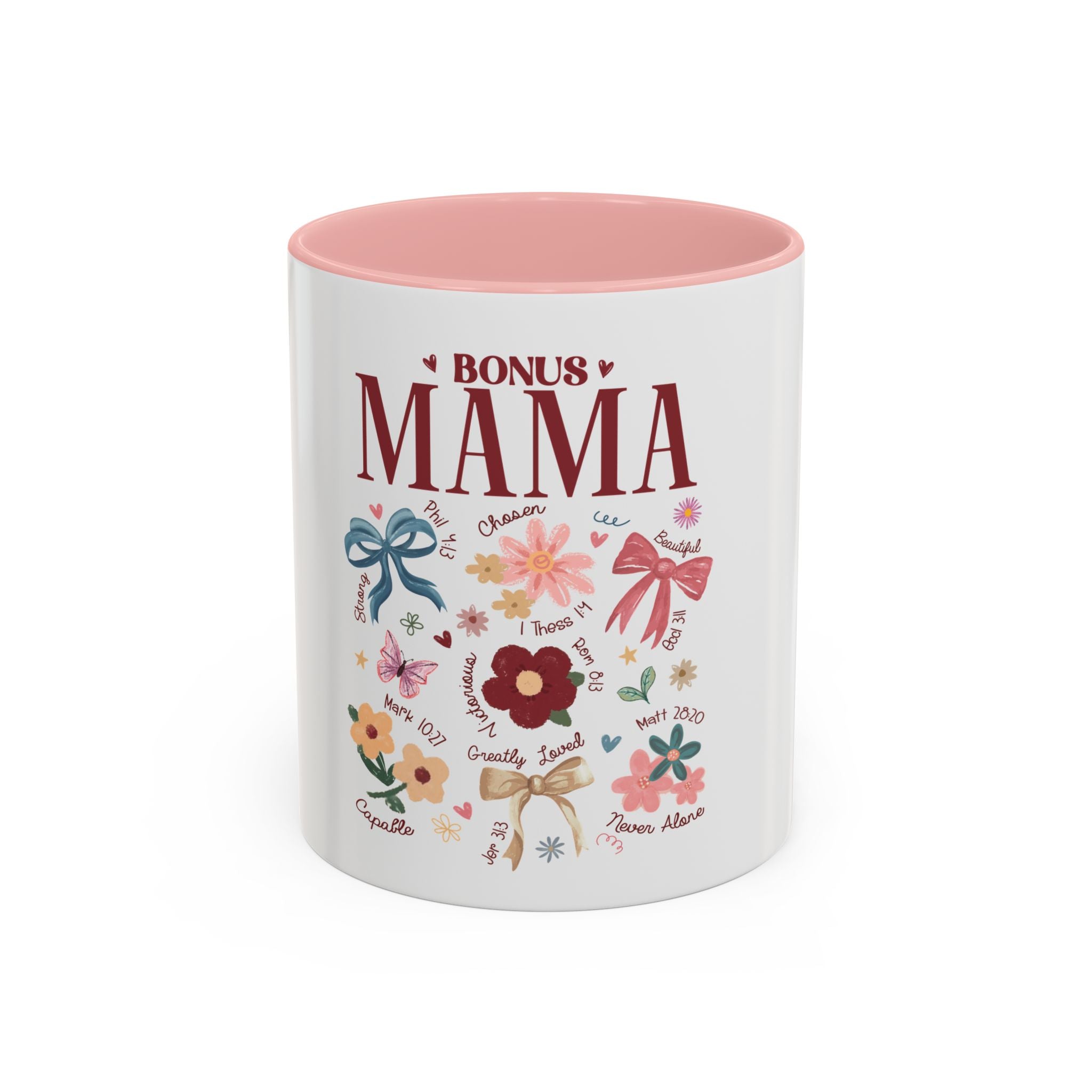 Bonus Mama Floral Coffee Mug – 11/15oz Accent Mug, Gift for Stepmom or Bonus Mom