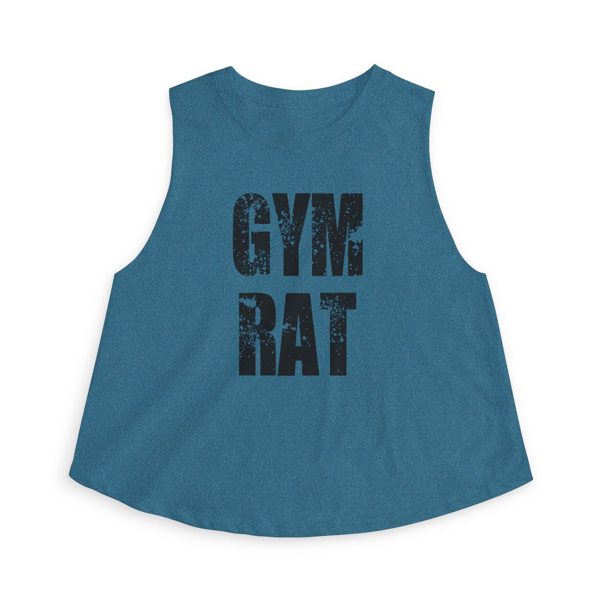Gym Rat Women's Crop Top — Distressed Fitness Tank for Workout & Gym Lovers