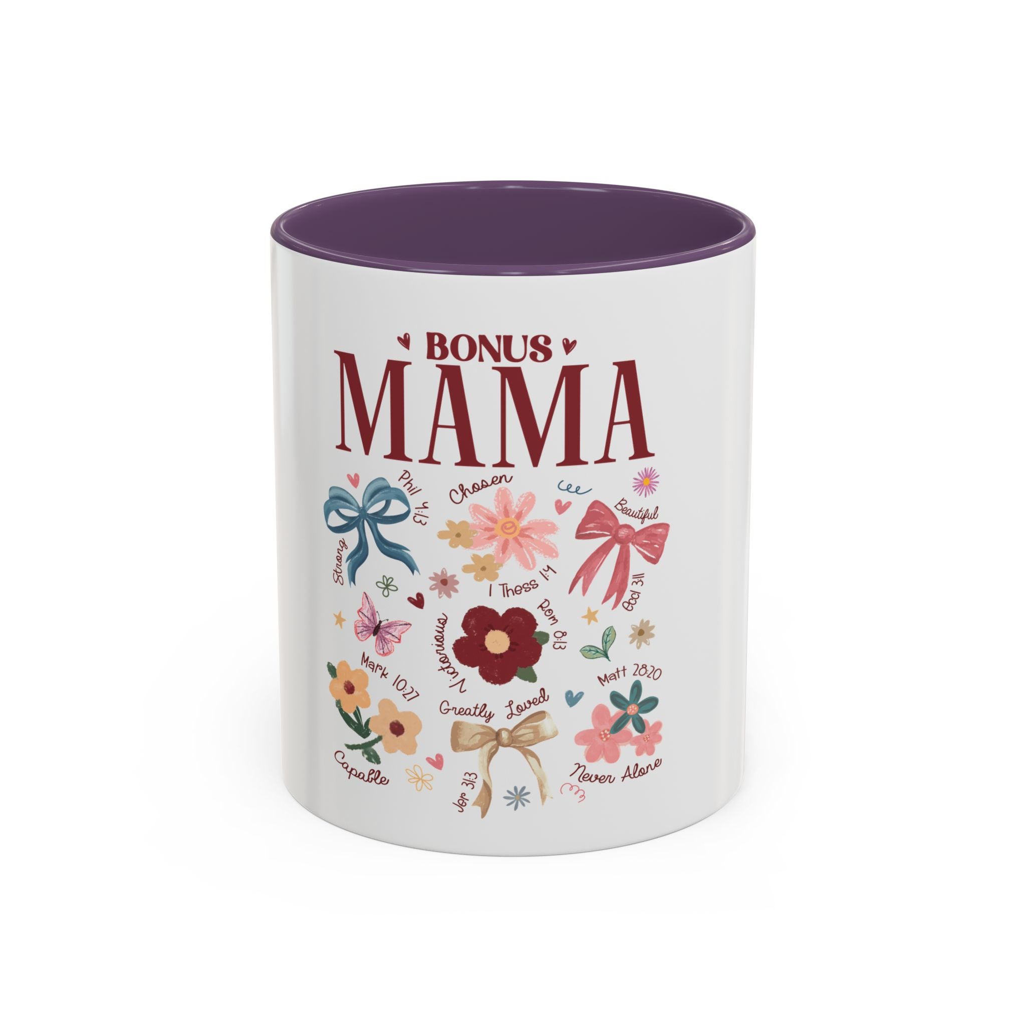 Bonus Mama Floral Coffee Mug – 11/15oz Accent Mug, Gift for Stepmom or Bonus Mom