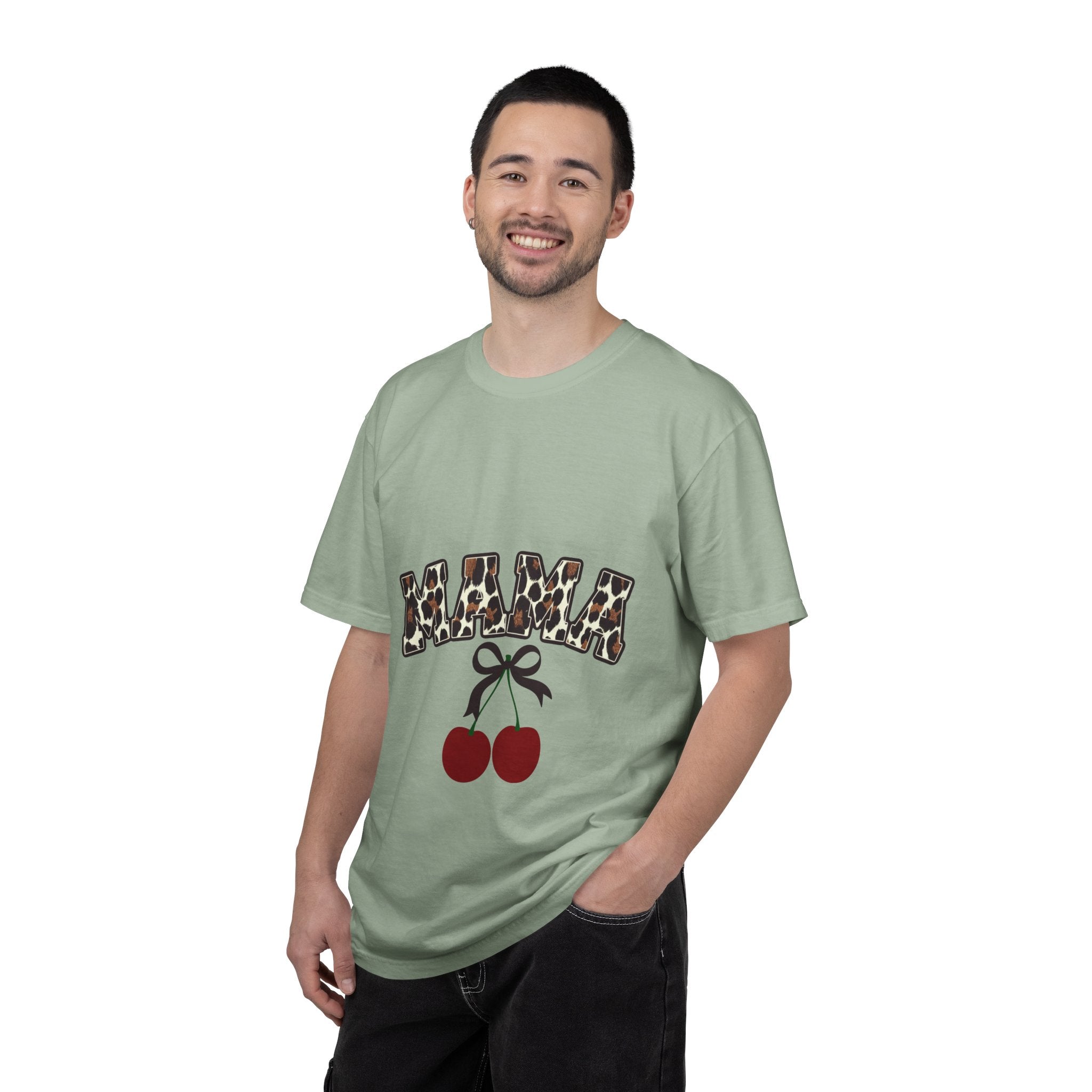 Mama Leopard Print Cherry T-Shirt