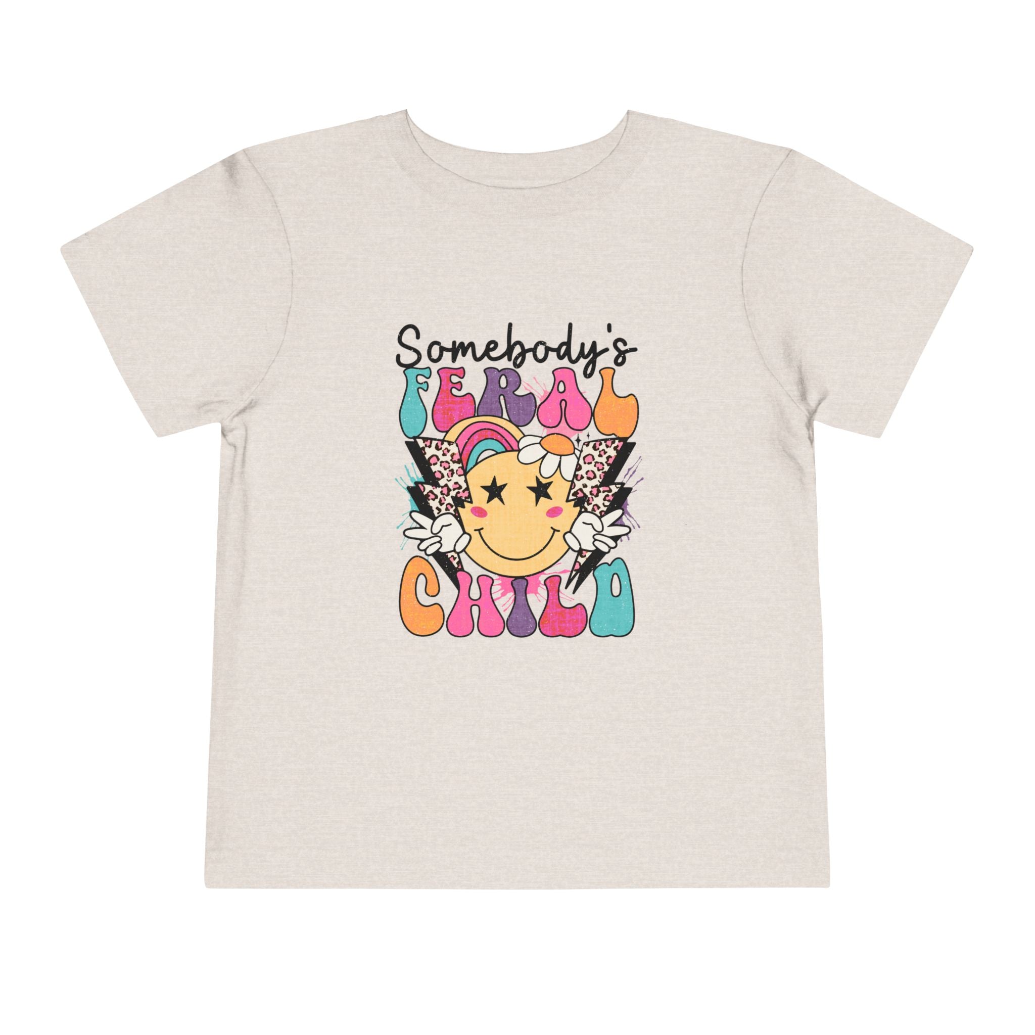 Somebody's Fearless Child Toddler Tee — Retro Rainbow Smiley Graphic