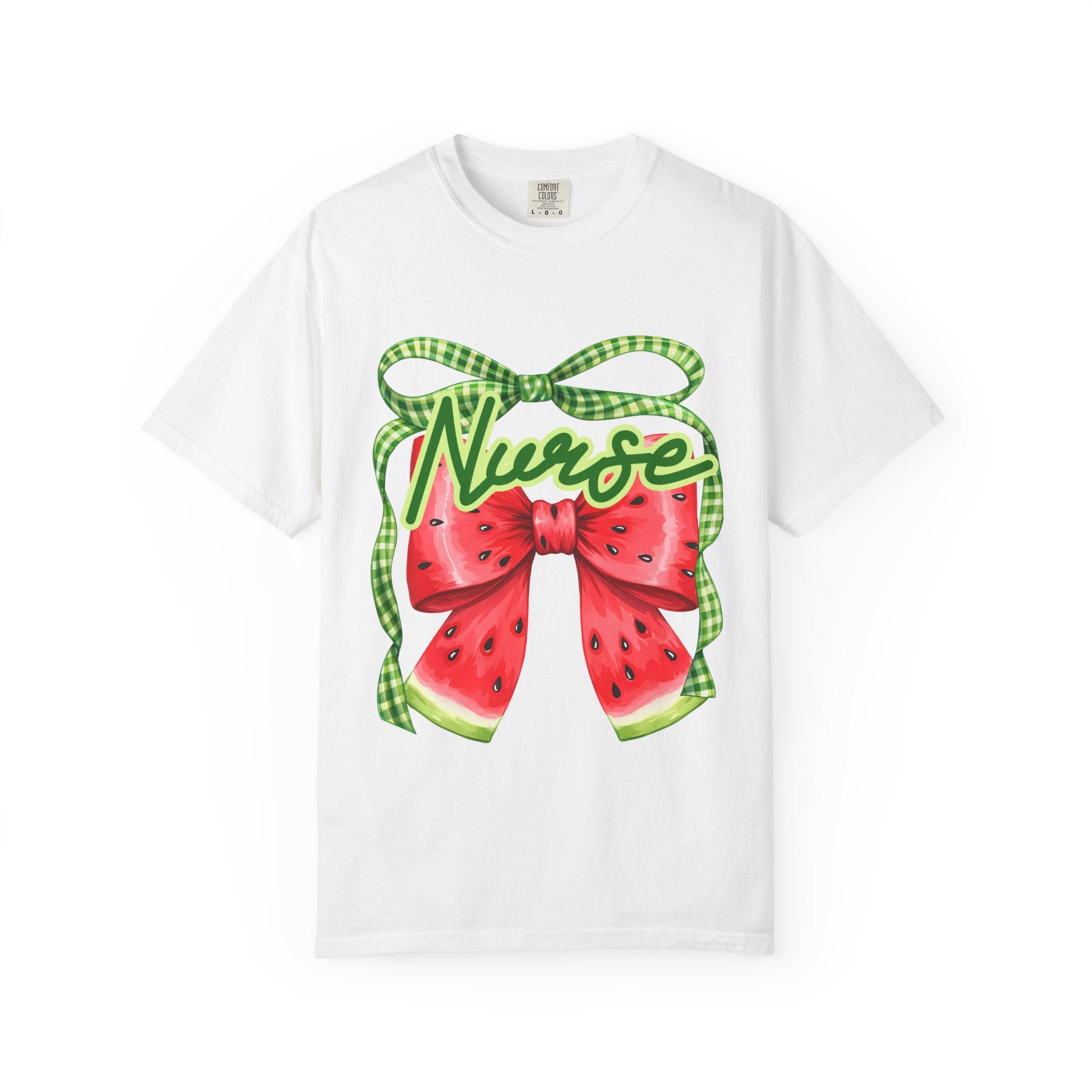 Nurse Watermelon Bow T-Shirt — Cute Summer Nurse Gift
