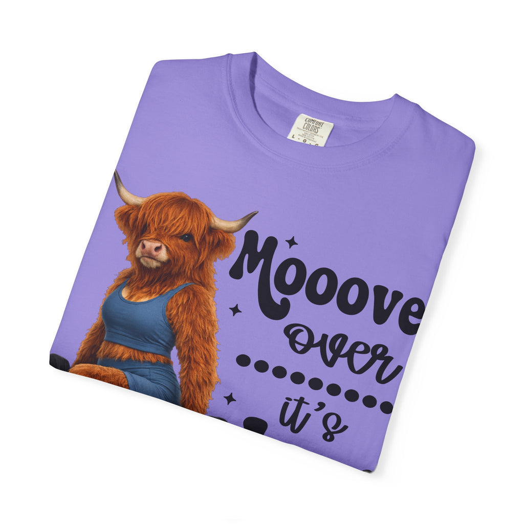Leg Day Cow Graphic T-Shirt — "Mooove Over It's Leg Day" Funny Gym Tee