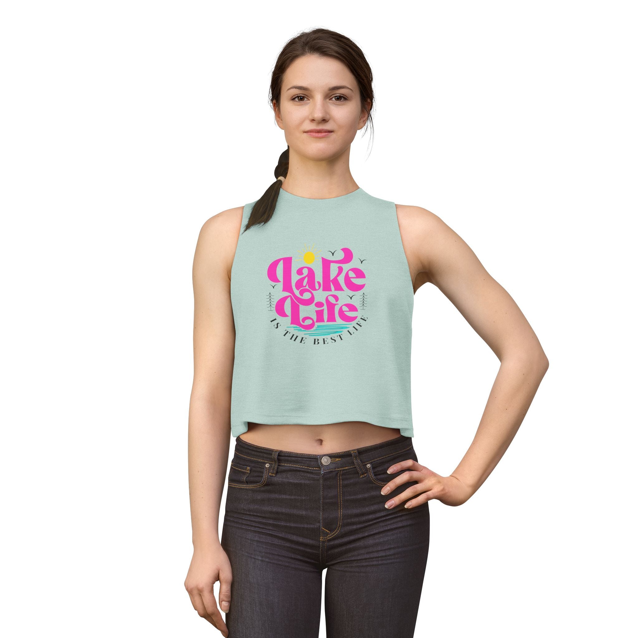 Lake Life Crop Top — "Lake Life is the Best Life" Retro Graphic
