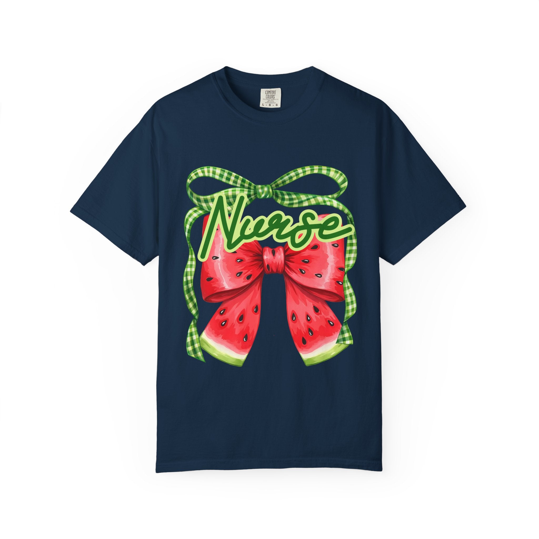 Nurse Watermelon Bow T-Shirt — Cute Summer Nurse Gift