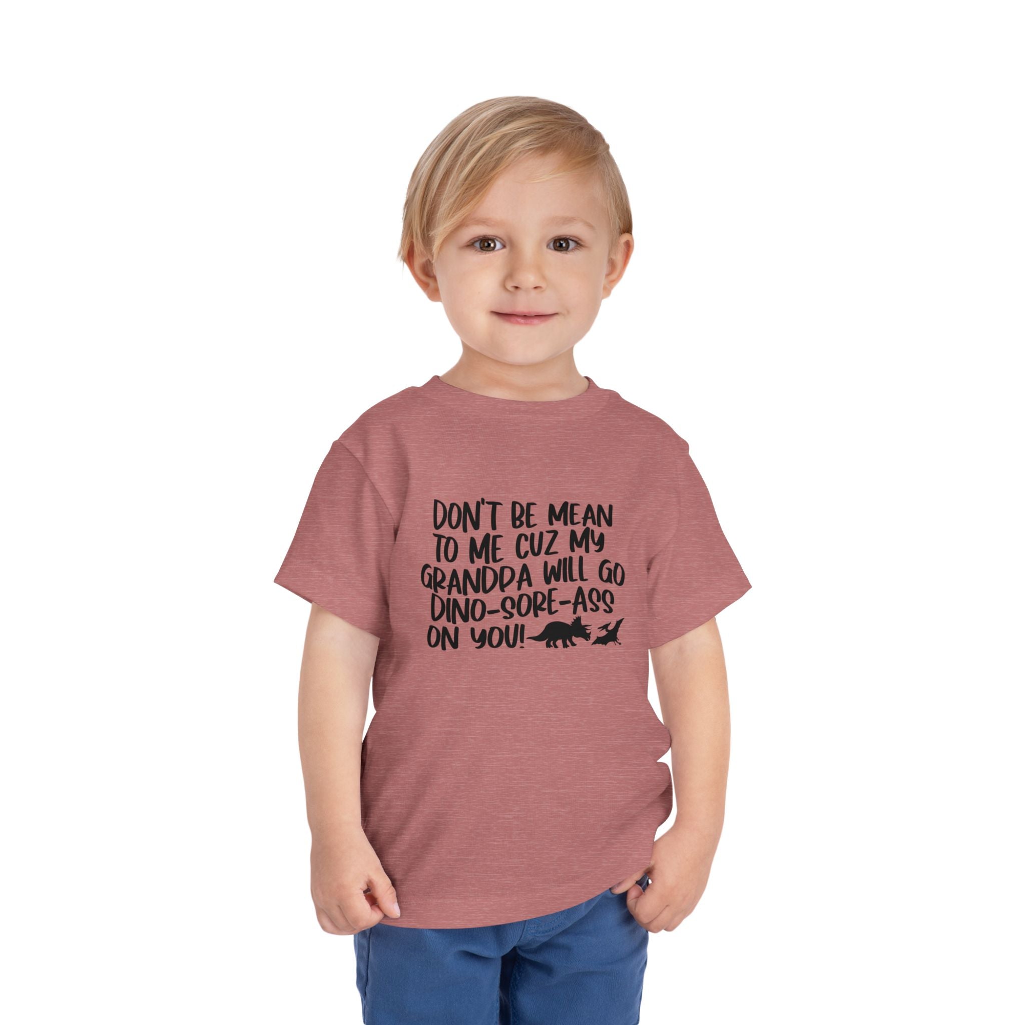 Toddler Tee - "Don't Be Mean to Me Cuz My Grandpa Will Go Dino-sore-ass on You"
