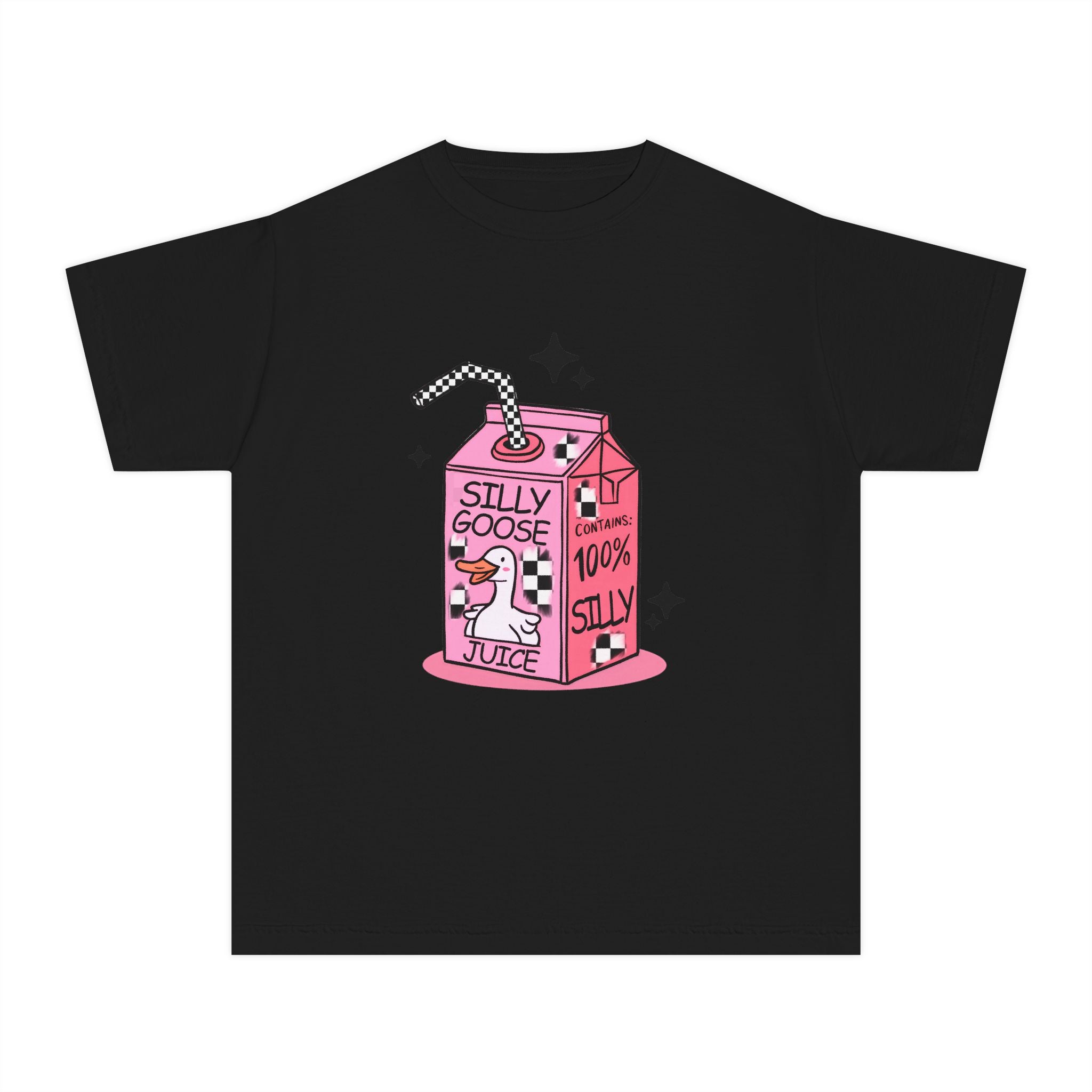 Youth Tee — 'Silly Goose Juice' Pink Milk Carton Kids Shirt