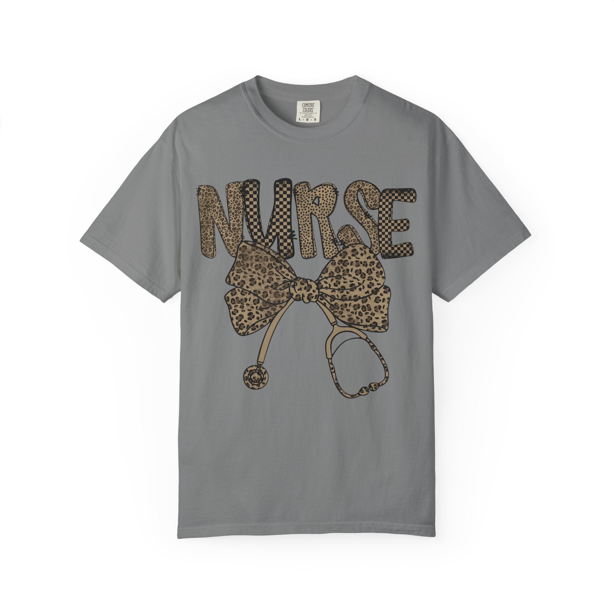 Nurse Leopard Print Stethoscope T-Shirt