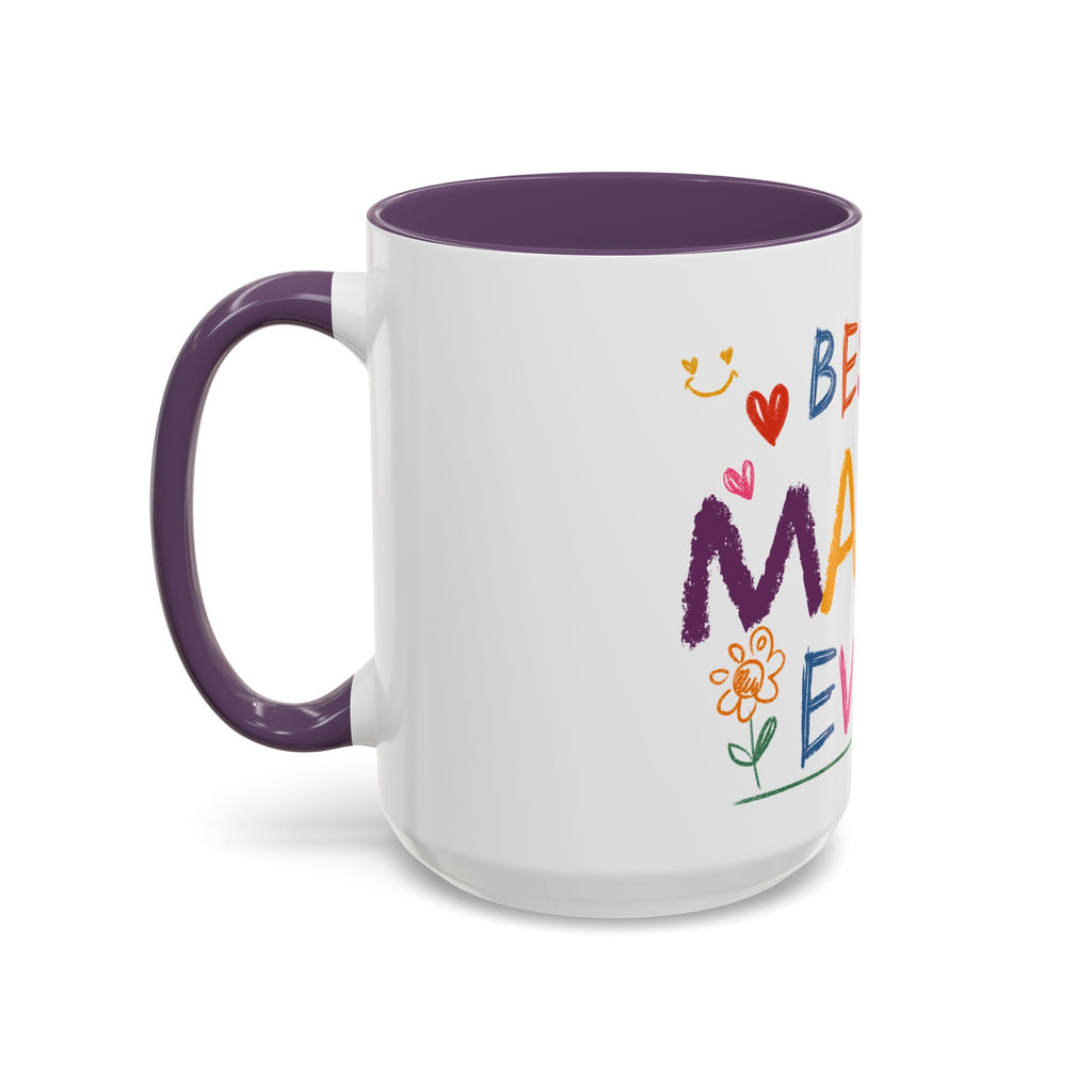 Best Mama Ever Accent Coffee Mug — Colorful Handwritten Mother’s Day Gift (11/15oz)