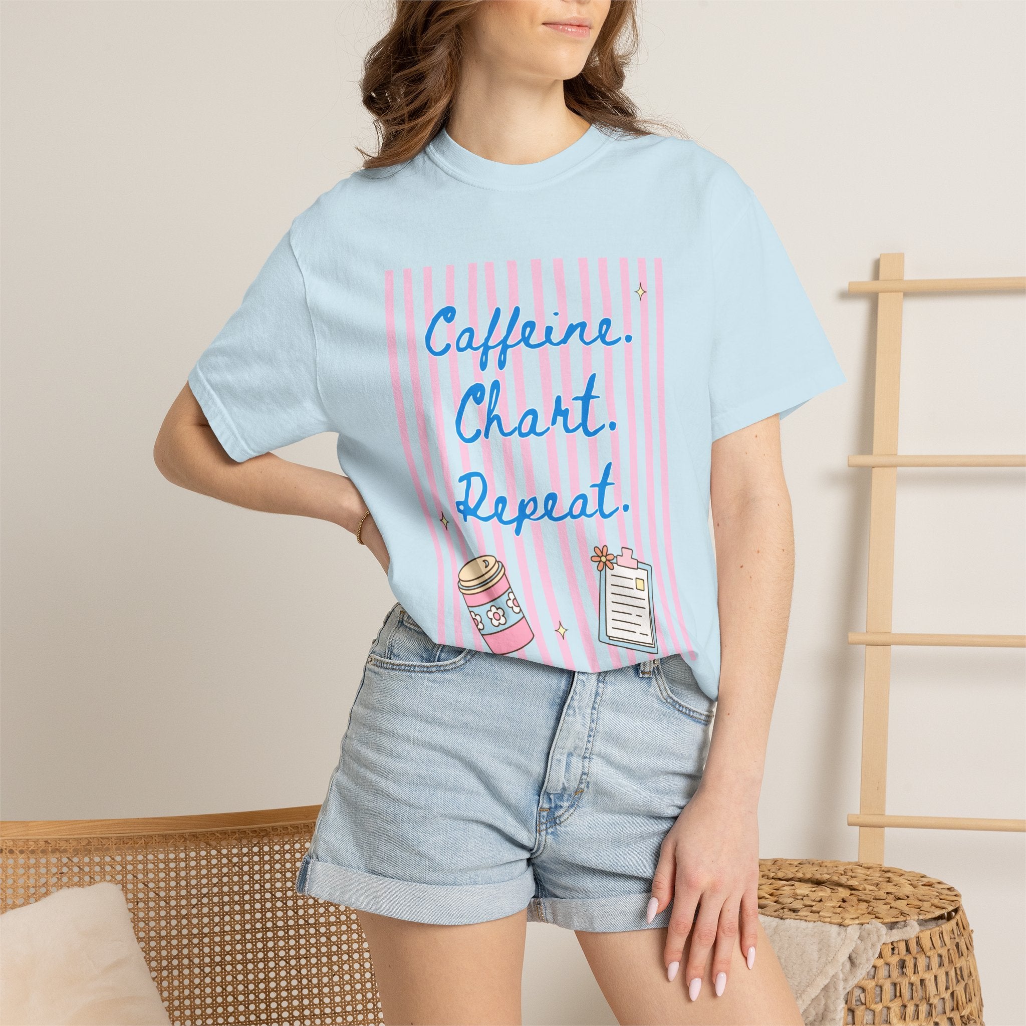 Caffeine. Chart. Repeat. T-Shirt