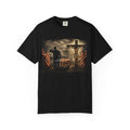 Christian Flag T-Shirt — Jesus on Cross with American Flag Graphic
