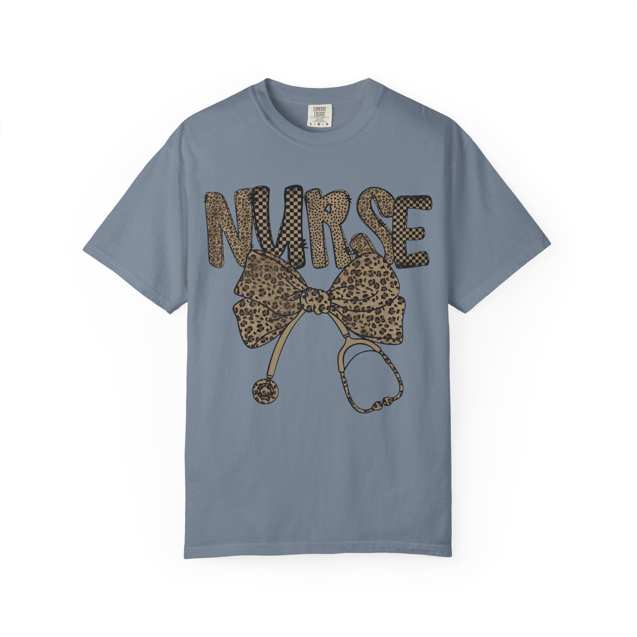 Nurse Leopard Print Stethoscope T-Shirt