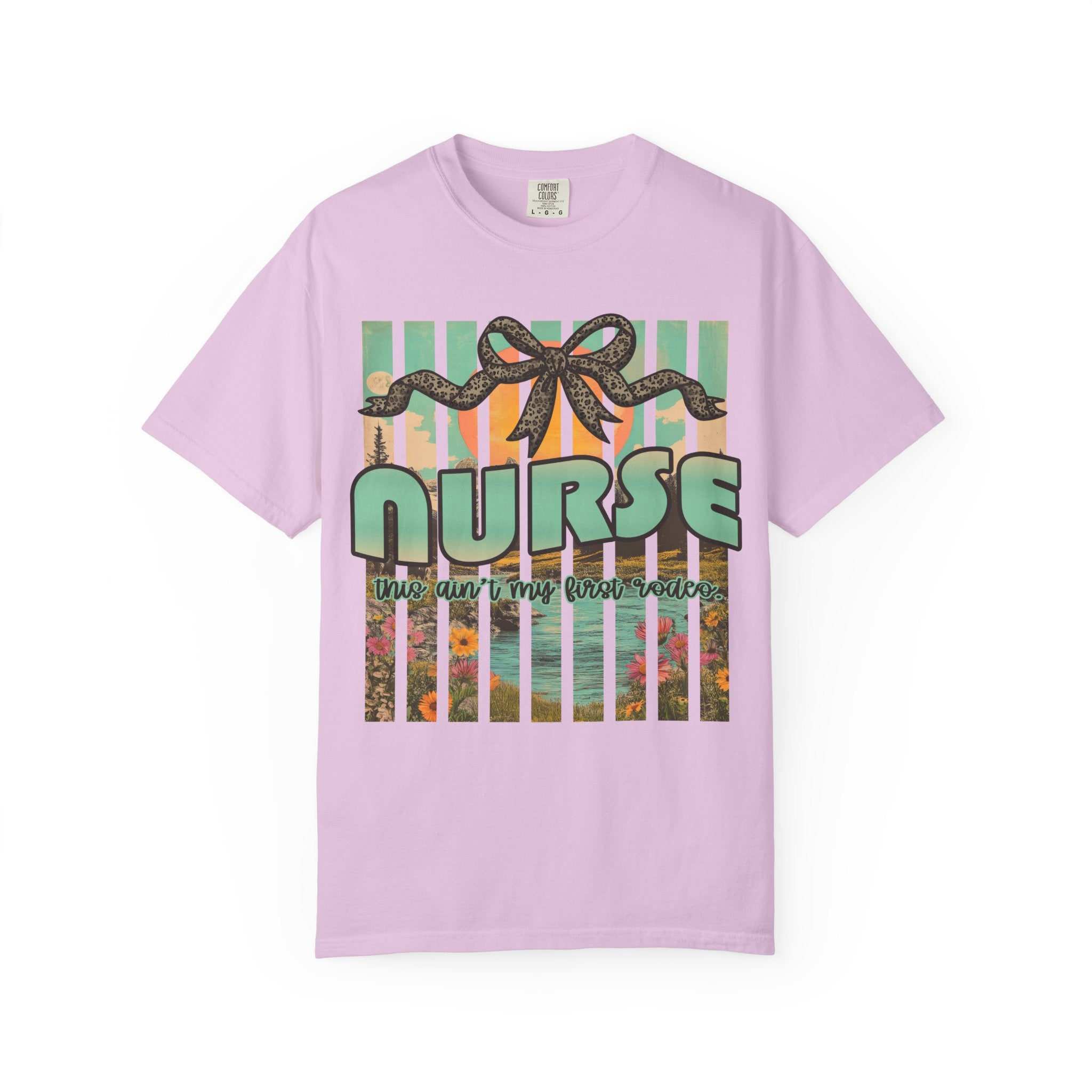Nurse Floral Ribbon Graphic T-Shirt