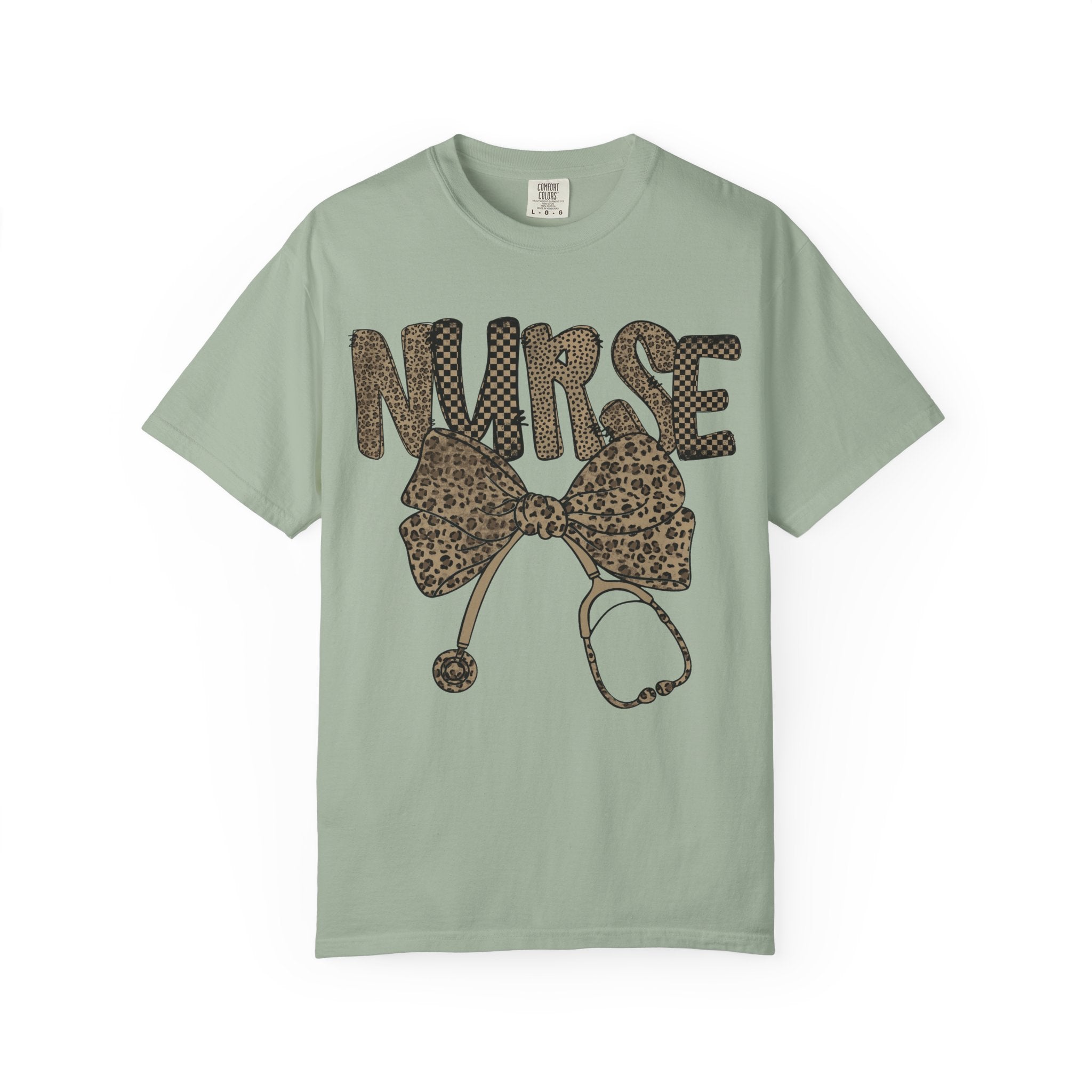 Nurse Leopard Print Stethoscope T-Shirt