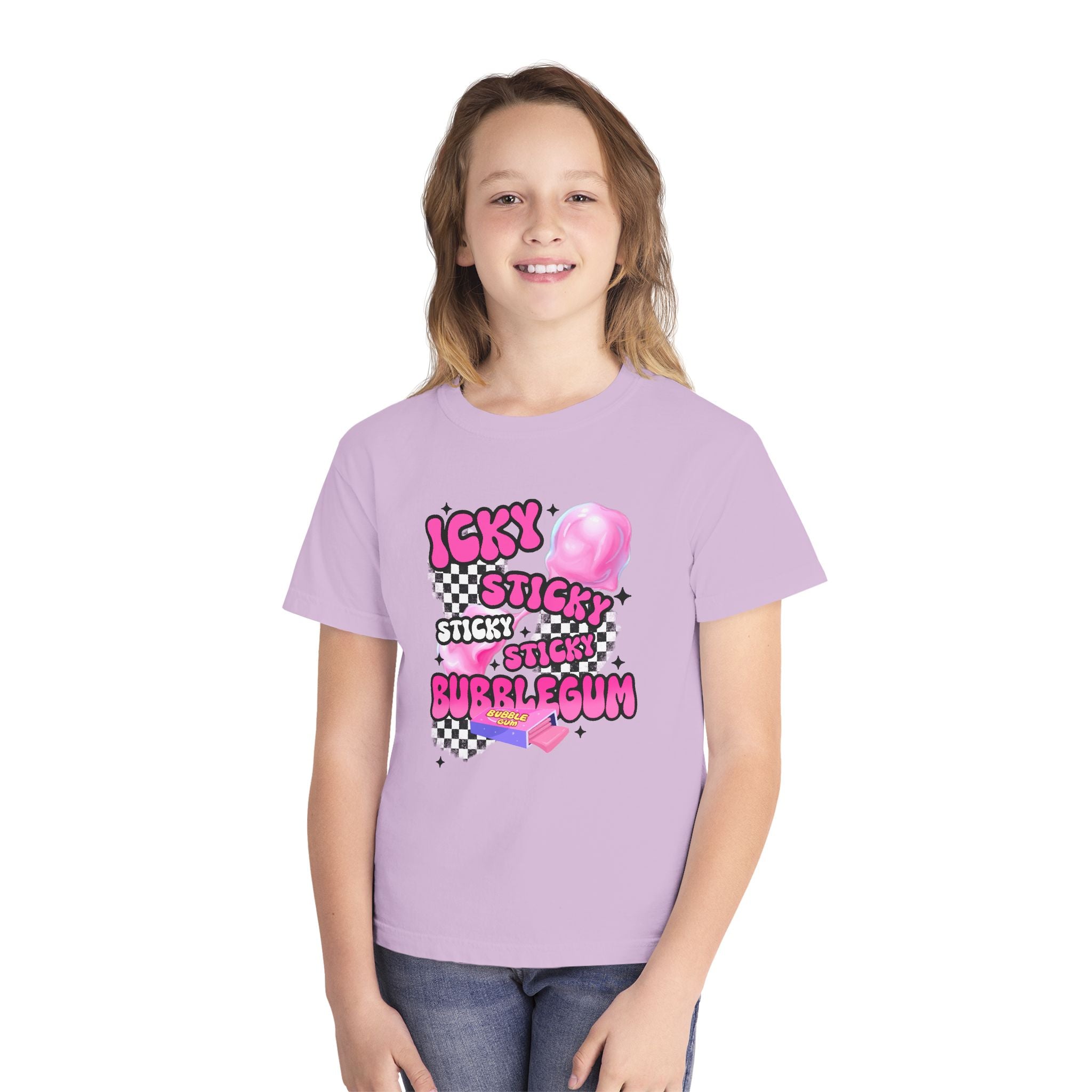 Youth Bubblegum Tee — "Icky Sticky Bubblegum" Graphic Shirt