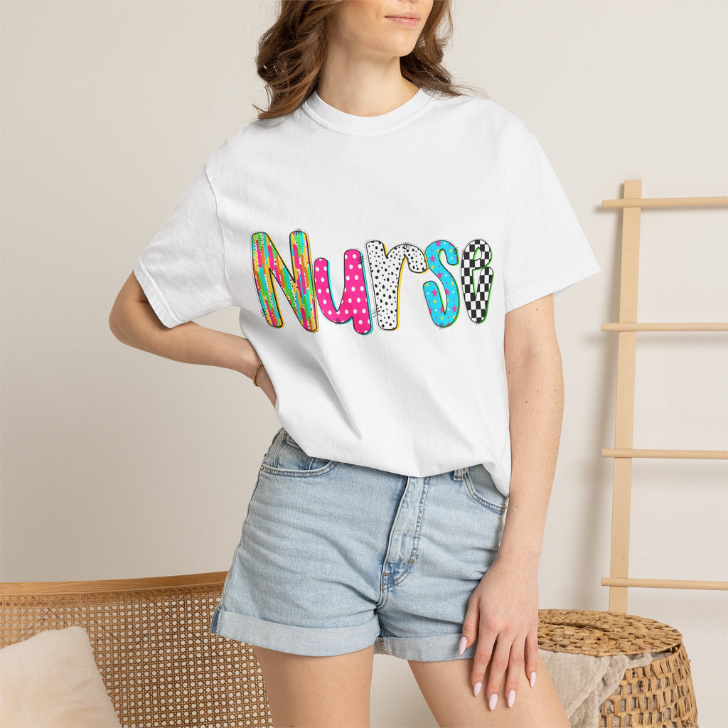 Nurse Colorful Pattern Graphic T-Shirt